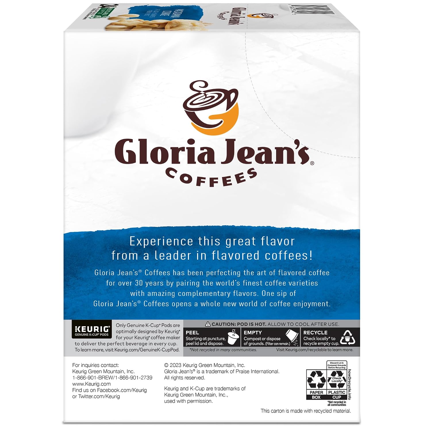 Gloria Jean's Coffees Butter Toffee, Single-Serve Keurig K-Cup Pods, Flavored Medium Roast Coffee, 96 Count