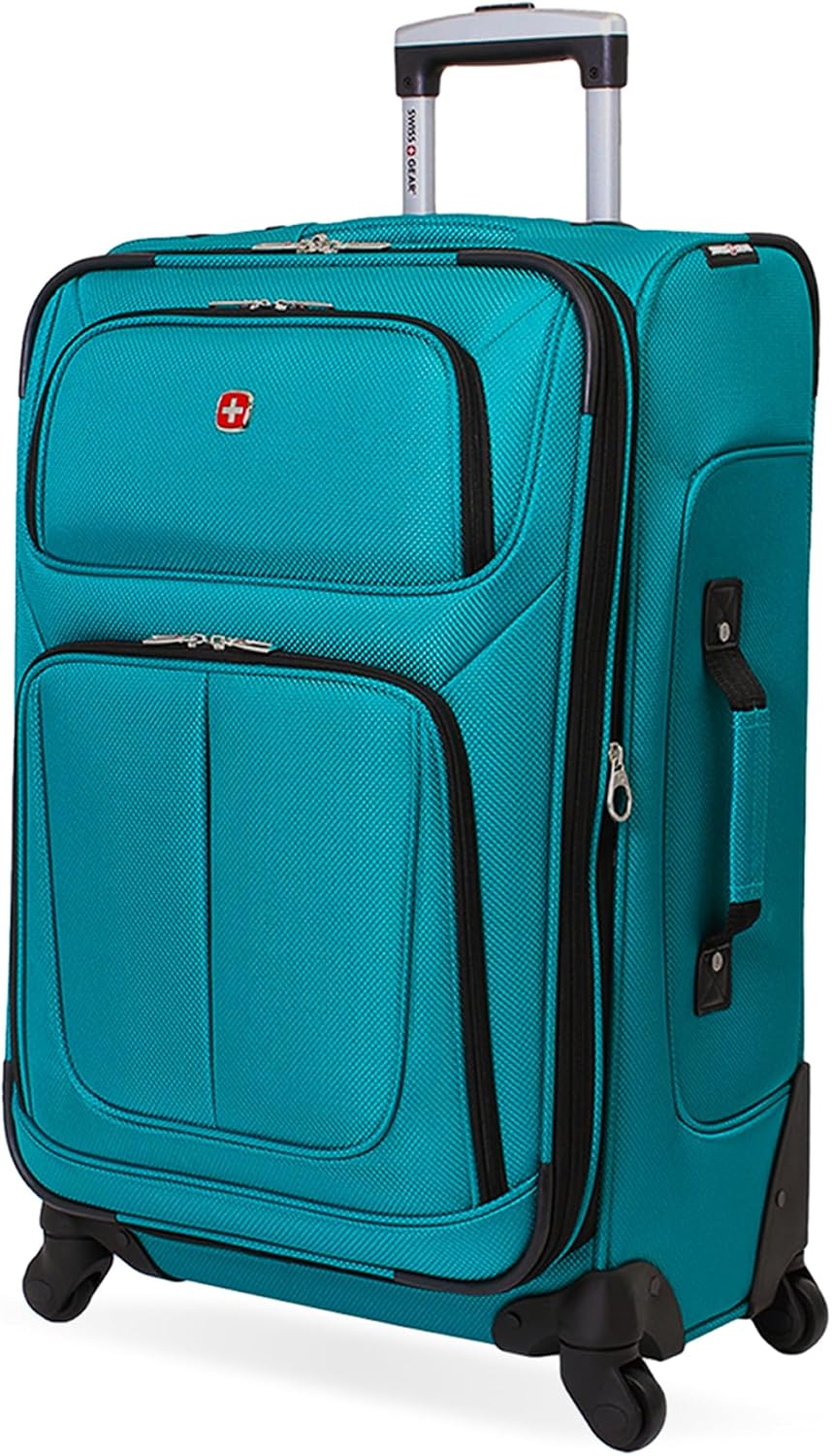 SWISSGEAR Sion Carry-On Spinner Luggage, Softside Expandable, Lightweight Suitcase, Dark Grey, 22.75-Inch
