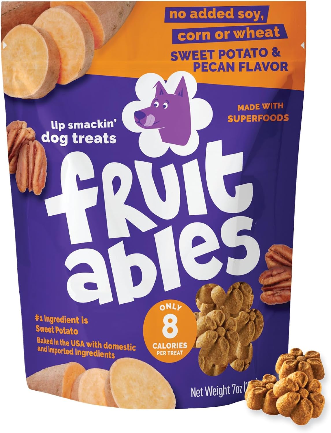 Fruitables Baked Dog Treats, Low Calorie Treats, Pumpkin & Banana, 7oz | Healthy Dog Treats, Training Treats, Crunchy Dog Biscuits, Limited Ingredient Recipe, Healthy Puppy Snacks, Made in USA