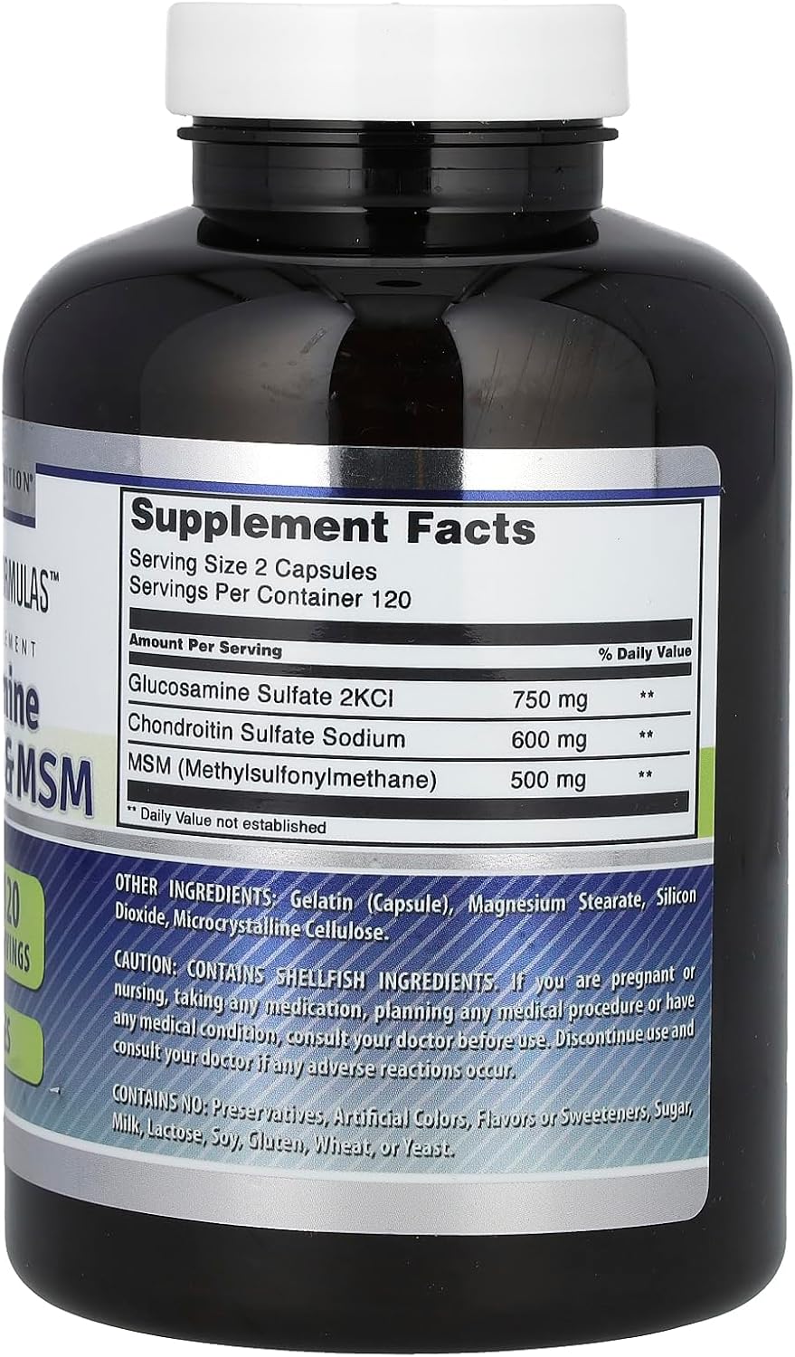 Amazing Formulas Glucosamine Chondroitin & MSM Supplement | 1850 Mg per Serving | 240 Capsules | Non-GMO | Gluten-Free | Made in USA
