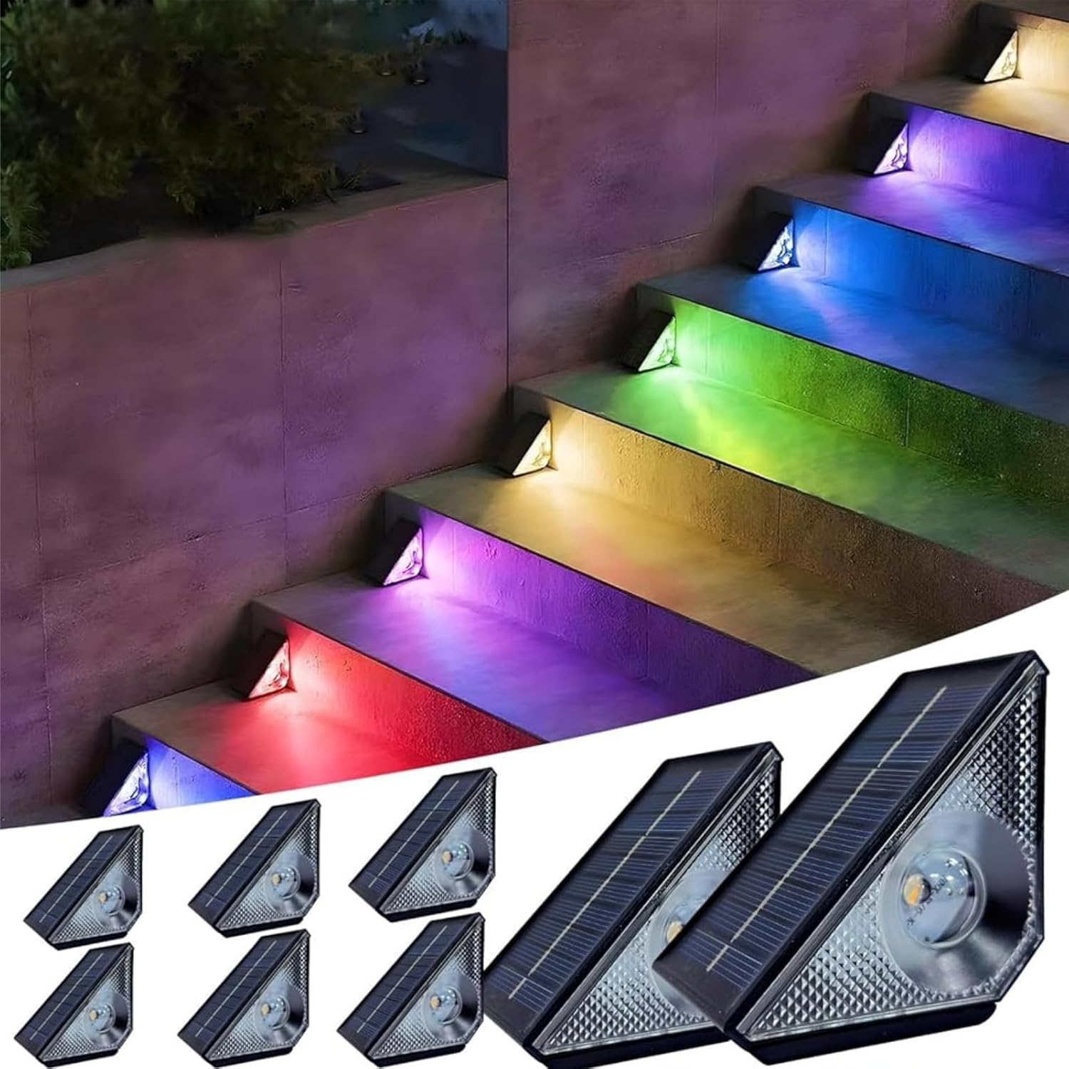 Solar Deck Lights Outdoor - 8 Pack Solar Step Light CIYOYO Waterproof Fence Lights for Patio Stairs Post Pathway Porch Driveway Yard Garden Decor