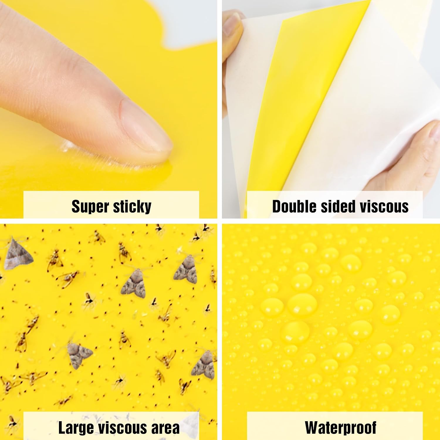 40 Pack Fungus Gnat Traps, Yellow Sticky Fruit Fly Traps for Indoor Plants