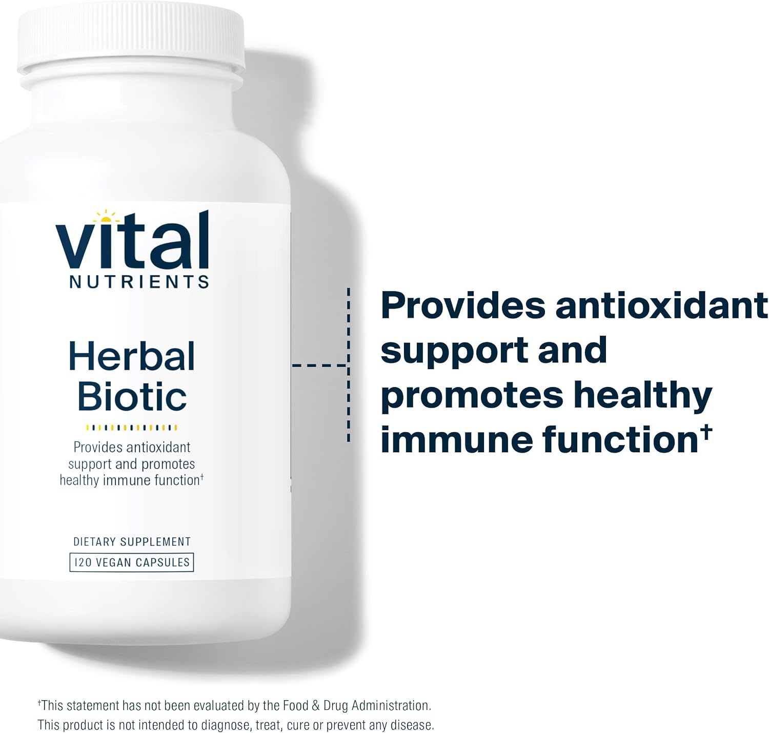 Vital Nutrients Herbal Biotic - Herbal Immune Support Supplement - Antioxidant Support Promotes Healthy Immune System - Gluten, Dairy, Soy Free - Non-GMO - 60 Capsules