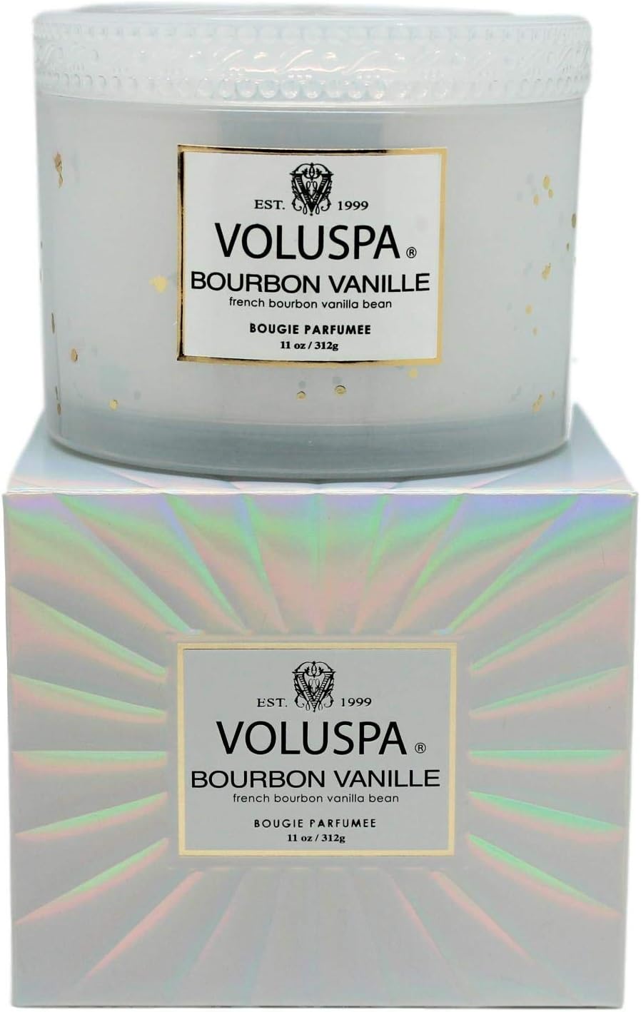 Voluspa Bourbon Vanille Candle | Corta Maison Boxed Glass | 11 Ounces | 45 Hour Burn Time | Vegan | Proprietary Coconut Wax and All Natural Wicks