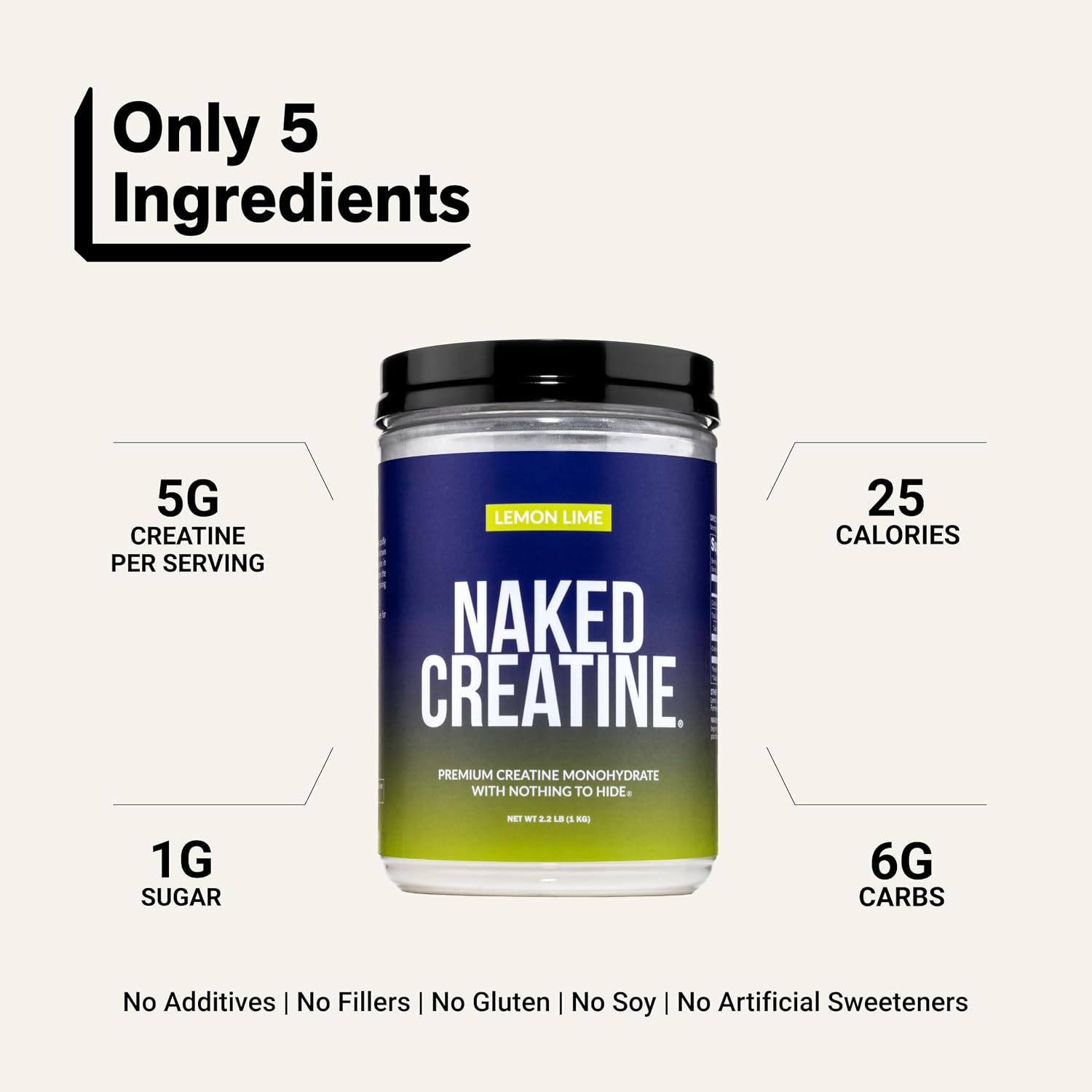 NAKED Pure Micronized Creatine Monohydrate – 200 Servings, 1,000g Bulk – NSF Certified, Vegan, Non-GMO, Gluten & Soy Free - Muscle Building, Strength Training, Gym & Fitness Supplement