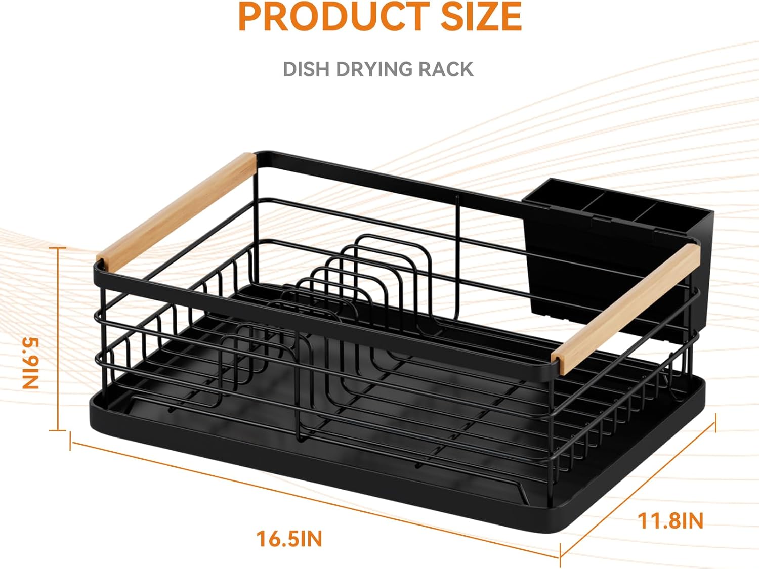 BRIAN & DANY Dish Drying Rack, Dish Racks for Kitchen Counter, Stainless Steel Dish Drainer with Removable Cutlery Holder & Drainboard, White