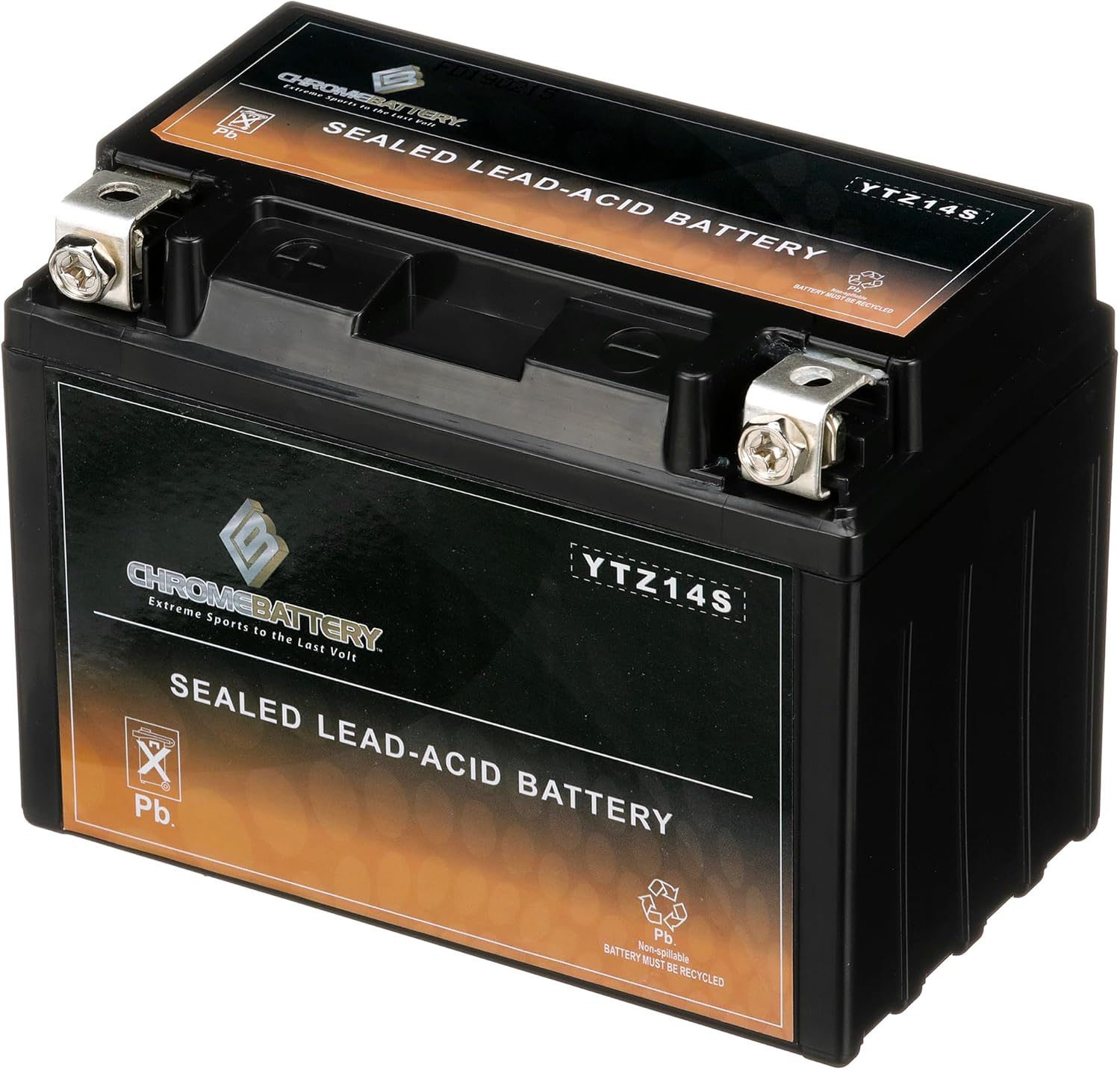 CB CHROMEBATTERY YTX30L-BS 12V 385 CCA AGM – Maintenance-Free 30Ah Battery for Harley, ATV, UTV, Snowmobile, Jet Ski – T3 Nut & Bolt Terminal – Fits Harley Touring, Polaris Sportsman 850