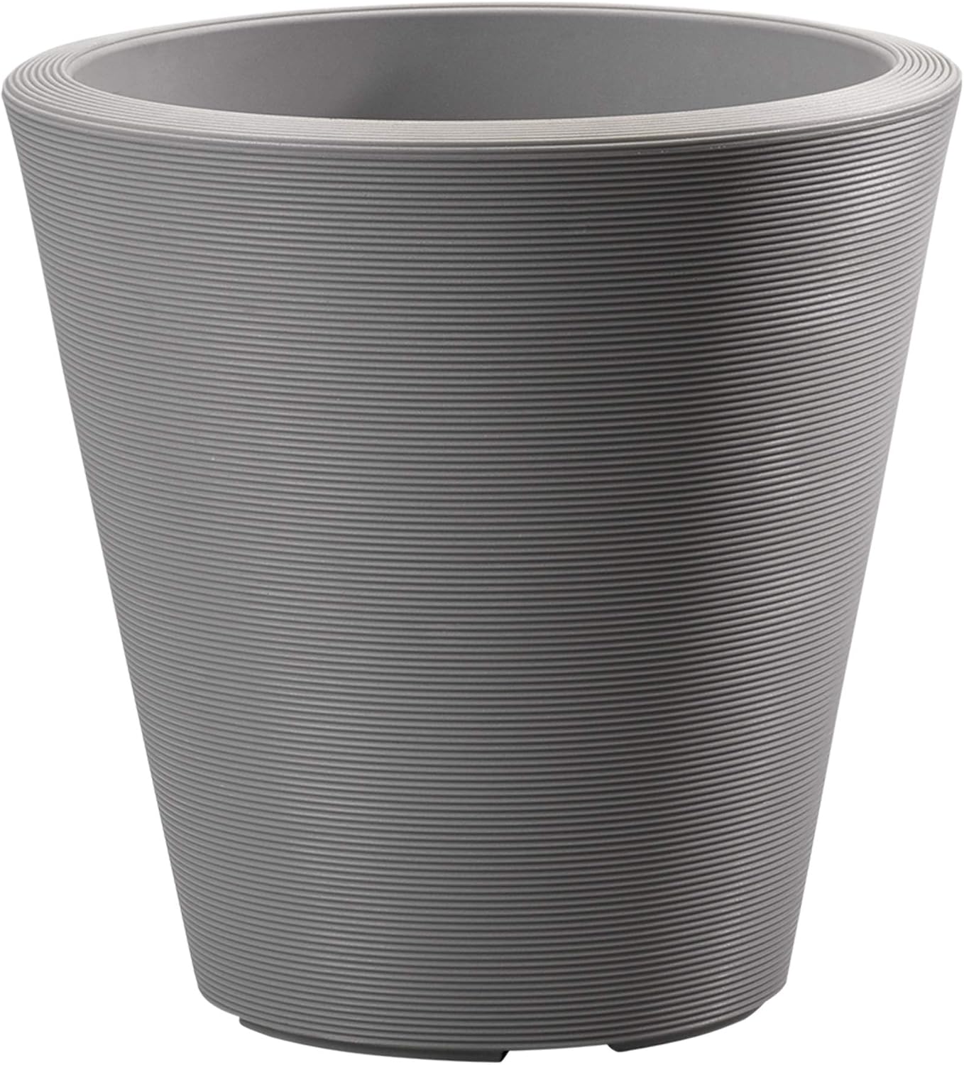 Crescent Garden Madison Planter– Weather-Resistant, Double Walled Indoor/Outdoor Plant Pot with Drain Hole – Durable All-Season Flower Container, 14" W (Cloud White)