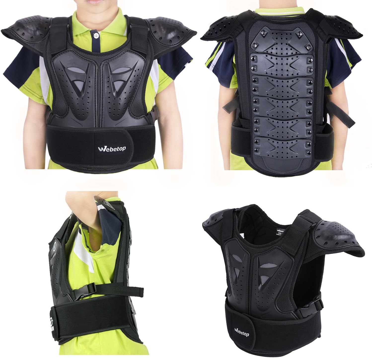 Webetop Kids Dirt Bike Chest Protector Motocross Adjustable Youth Chest Protector Shock-Resistant Dirt Bike Gear for ATV, Cycling | Youth Riding Gear, Adjustable Fit, Lightweight Design, Multi-Sport Use, Growth-Friendly Wear, Easy On and Off