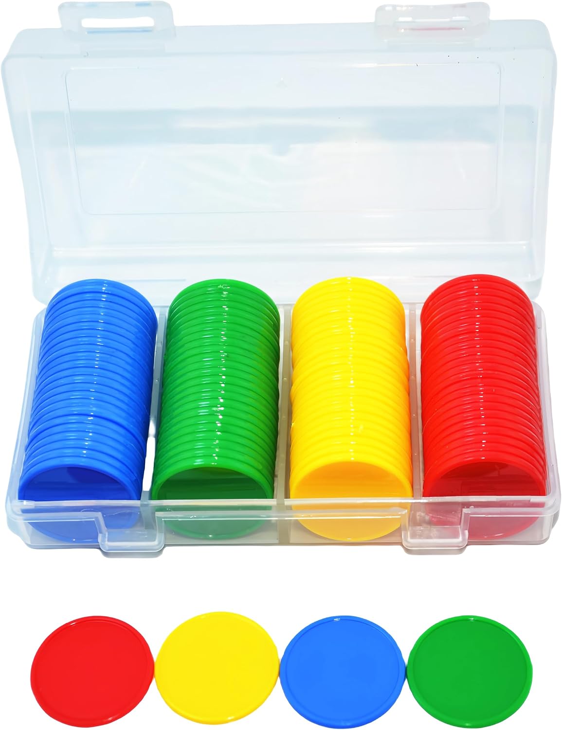 Smartdealspro Set of 100 25MM/1 Inch Opaque Plastic Learning Counting Counters Poker Chips (Red)