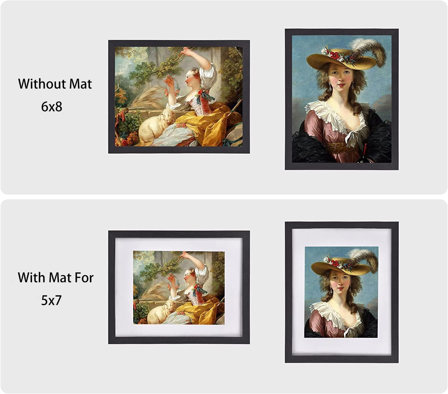pojah 12x12 Black Picture Frame Set of 4,Wall Frames,HD Plexiglass