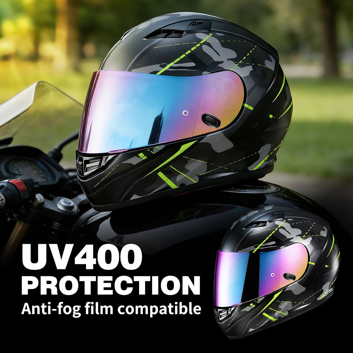 VCOROS Motorcycle Helmet Face Shield Visor Repalcement for HJ-09 CL-15 CL-17 CL-16 CL-SP AC-12 FS-10 CS-R1 IS-16 CS-R2 Shield (Smoke)