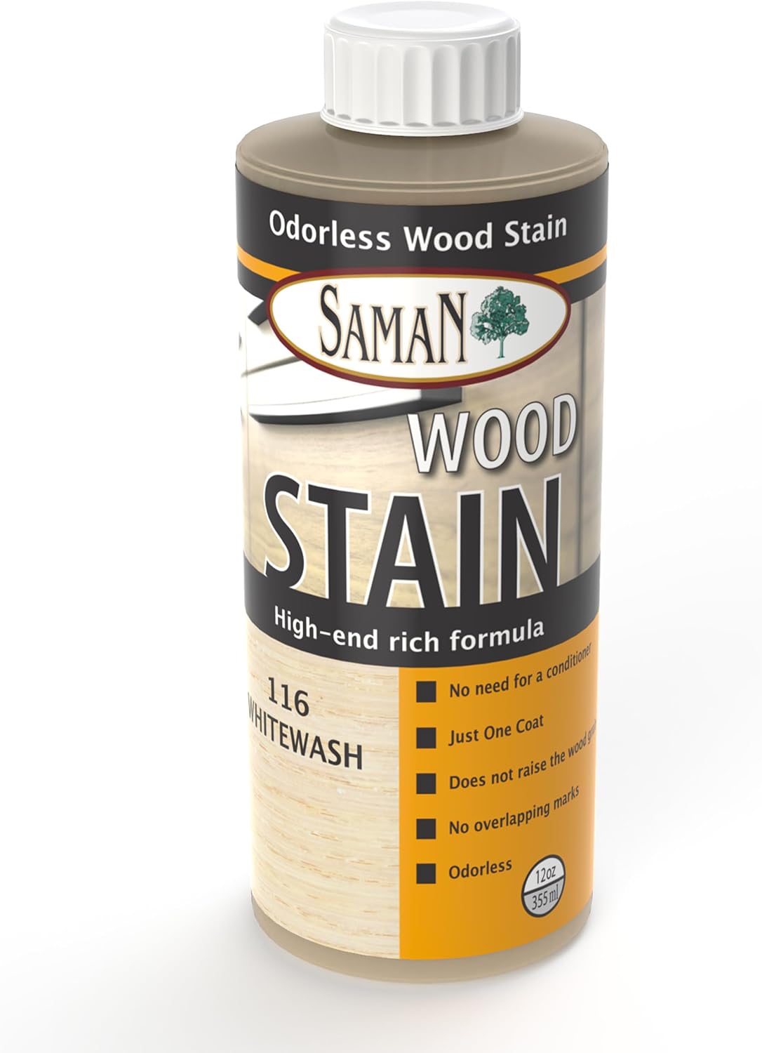 SamaN Interior Water Based Wood Stain - Natural Stain for Furniture, Moldings, Wood Paneling, Cabinets (Antique Walnut TEW-212-12, 12 oz)