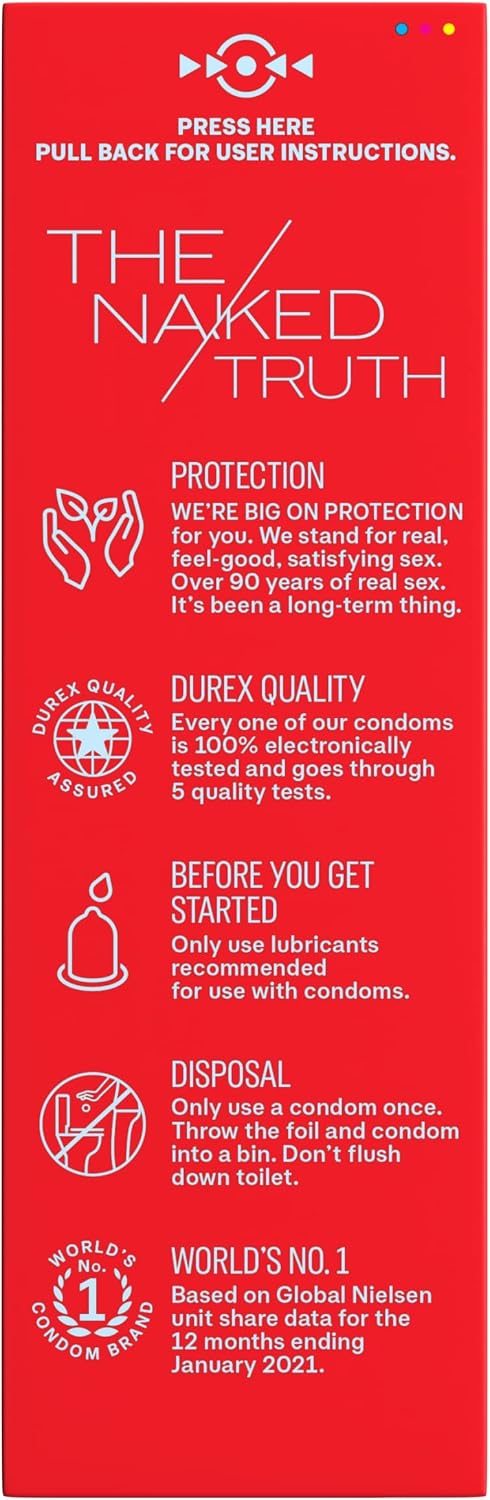 Durex Extra Sensitive Thin Condoms, Lubricated Latex Condoms for Men, 24 Count
