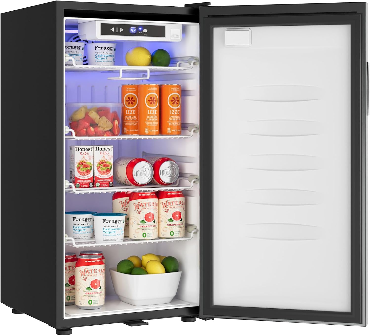 EdgeStar BWC210SLD 113 Can Beverage Center Stainless Solid Door | Freestanding, Reversible door, Digital Display, LED Light, Door Lock