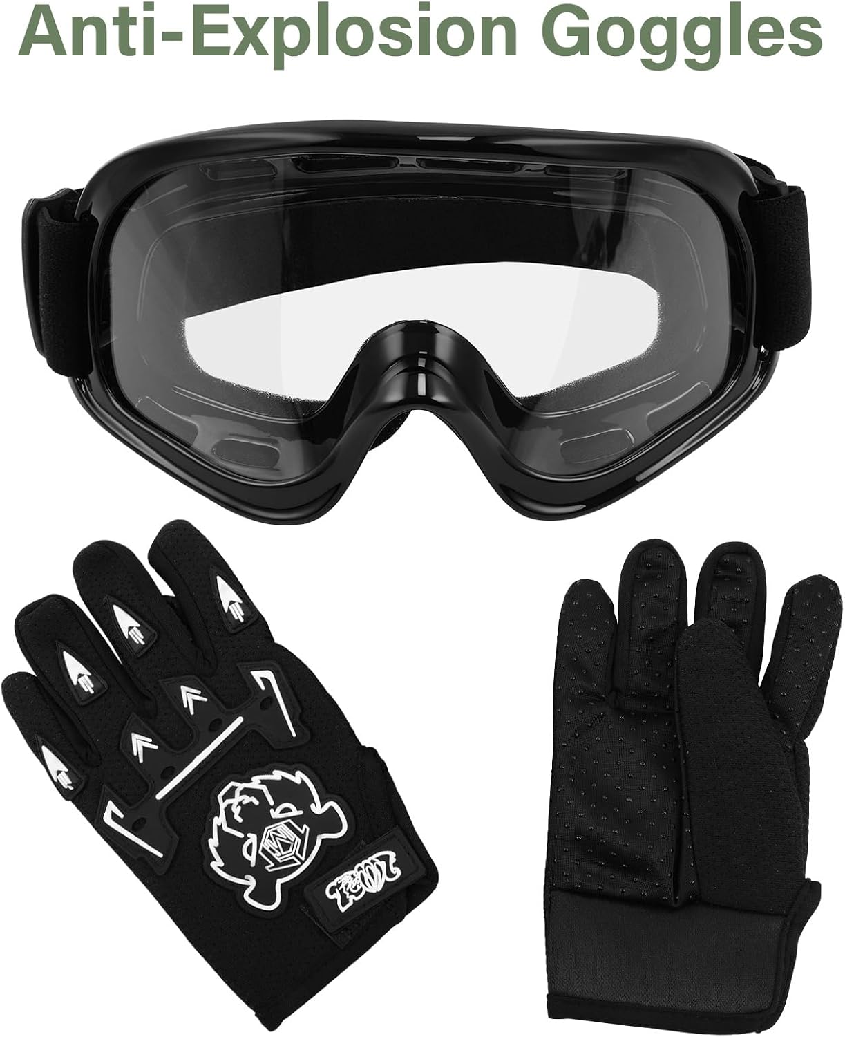 Kids Dirt Bike Helmet Youth Motorcycle Helmet DOT-Certified Full Face Helmets for Motocross ATV Off-Road Street Bike with Goggles & Gloves, Blue Flame Medium | Motorcycle Riding Gear included Goggles & Gloves, Ultra-Lightweight, For ATV UTV Off-Road, Blu…