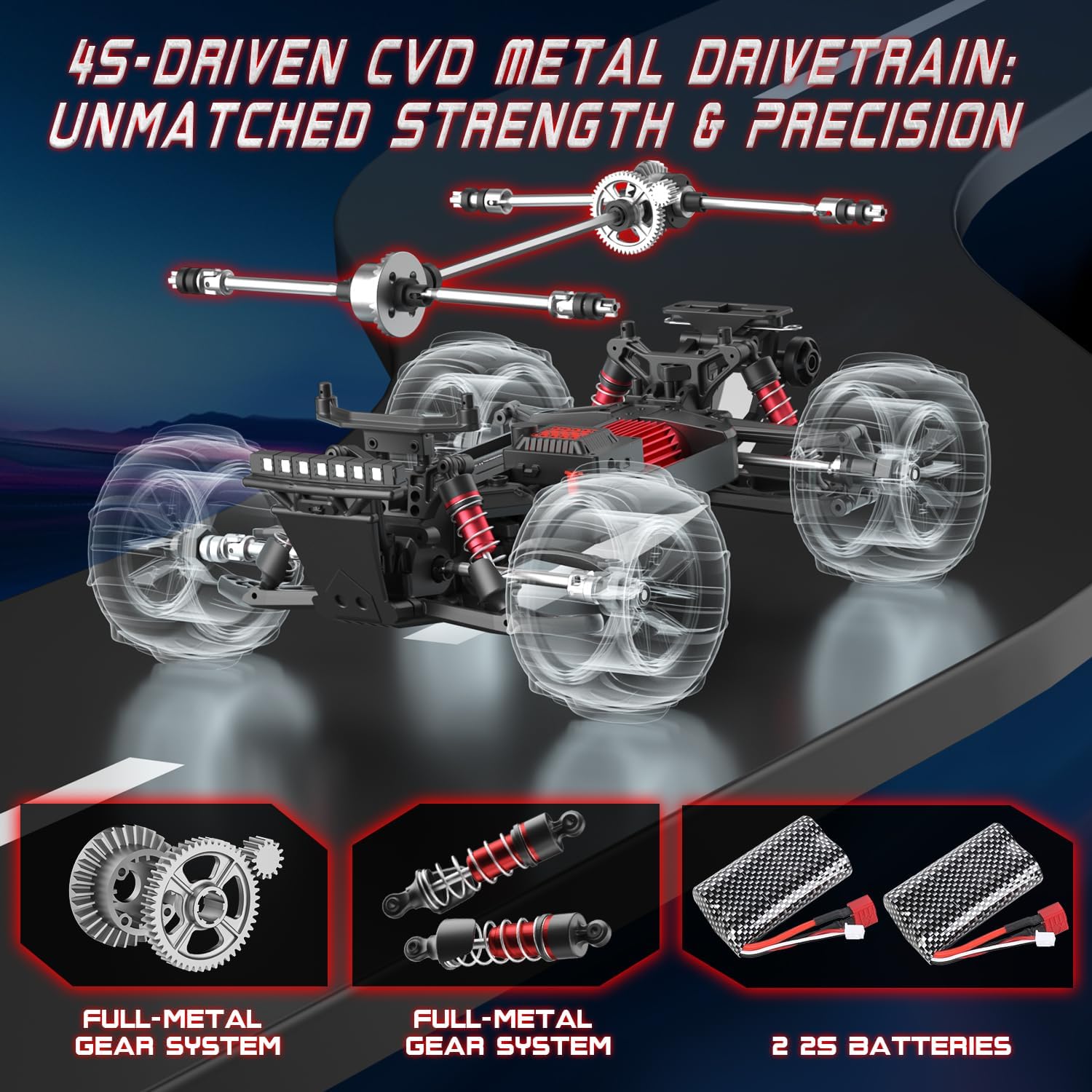 1/16 Brushless RC Car S912Pro, Electric 4WD High Speed RC Car, 2.4G Remote Control RC Truck