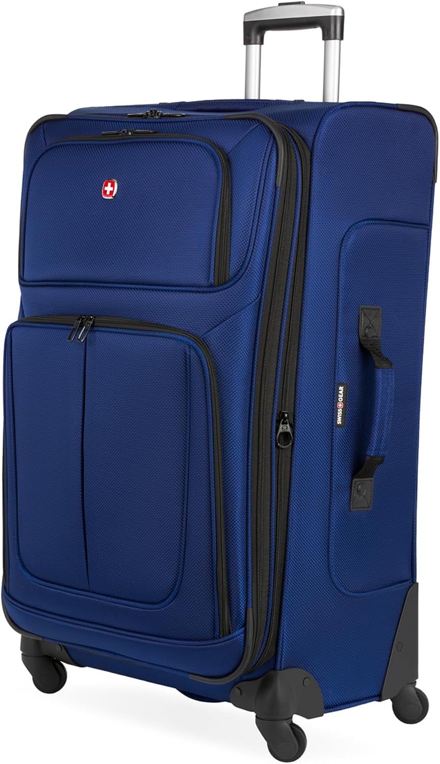 SWISSGEAR Sion Carry-On Spinner Luggage, Softside Expandable, Lightweight Suitcase, Dark Grey, 22.75-Inch