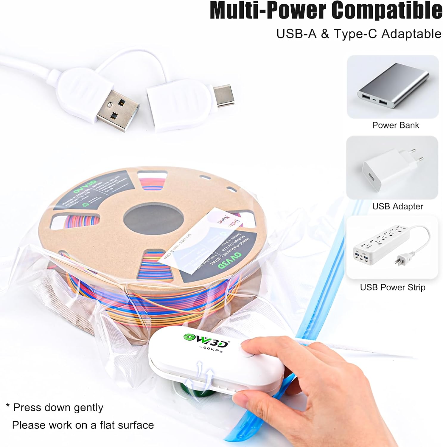 30 Pcs Filament Vacuum Storage Bags with Upgraded Pump for 3D Printer Accessories