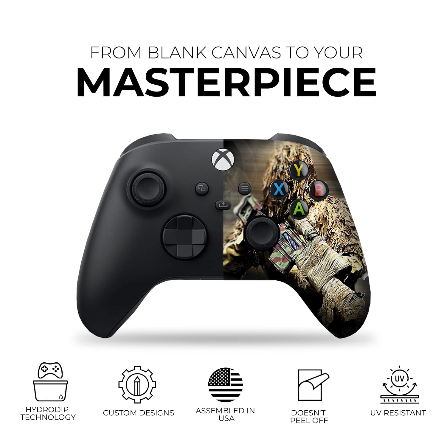 DreamController Green Weed Grass Custom X-box Controller Wireless compatible with X-box One/Series X/S Proudly Customized in USA with Permanent