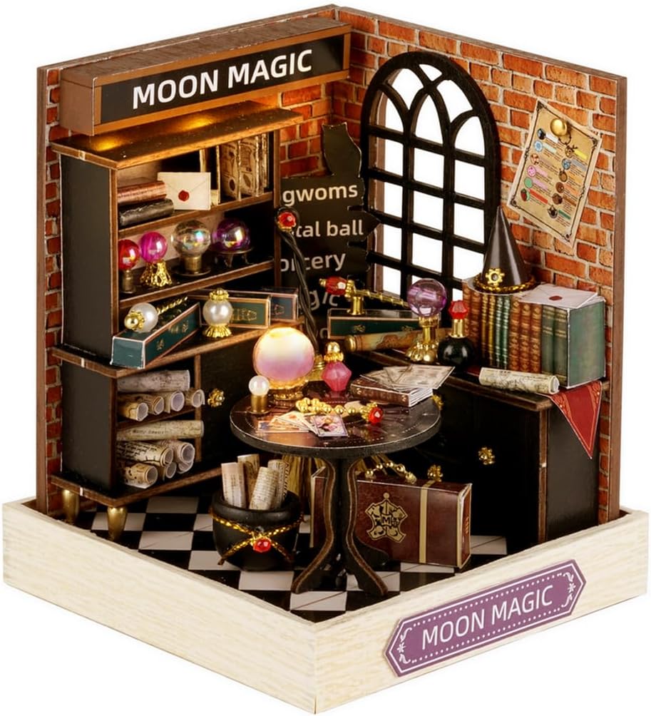 CUTEROOM DIY Doll Room Miniature Furniture Wooden House Kit-Study Room