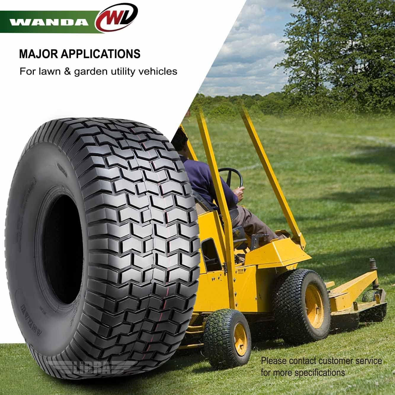 WANDA Set 2 15x6-6 15x6.00-6 Lawn Mower Tractor Turf Tires15x6x6 P332-13016 | Riding Lawn Mover, Garden Tractor