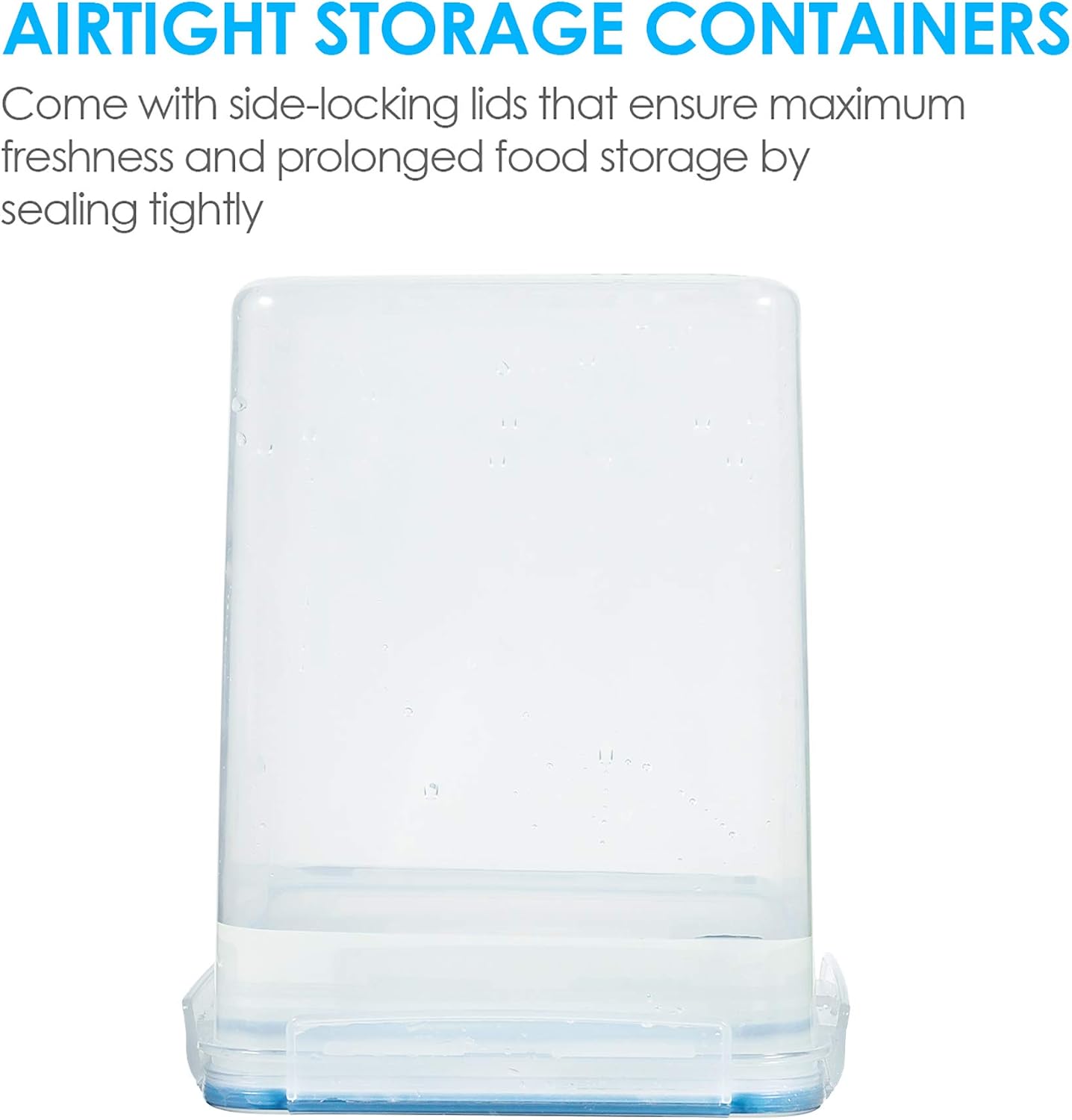 Vtopmart 5.2L Flour Sugar Storage Containers, 4 PCS, Black