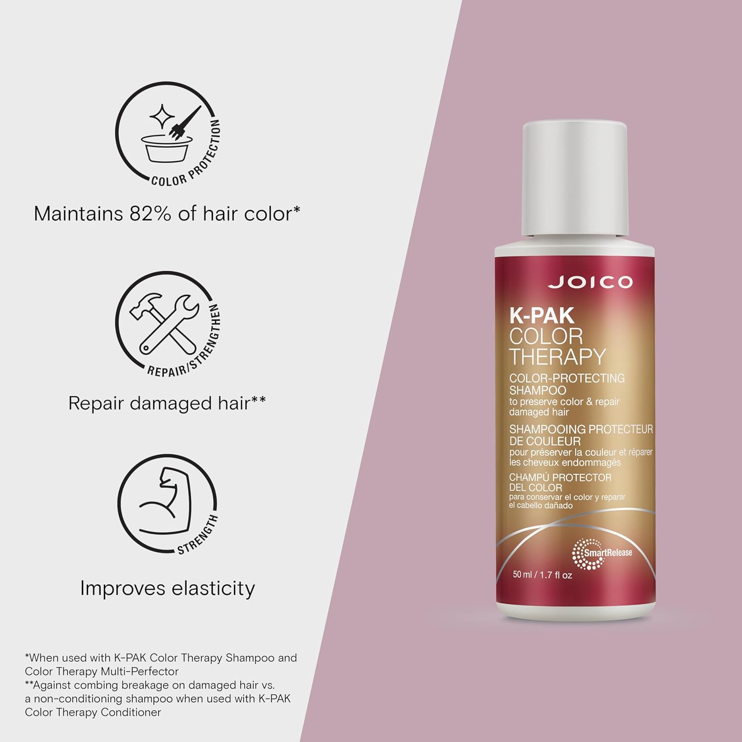 Joico K-PAK Color Therapy Color-Protecting Shampoo | For Color-Treated Hair | Boost Shine | Improve Elasticity | Repair Breakage | Rebuild Damaged