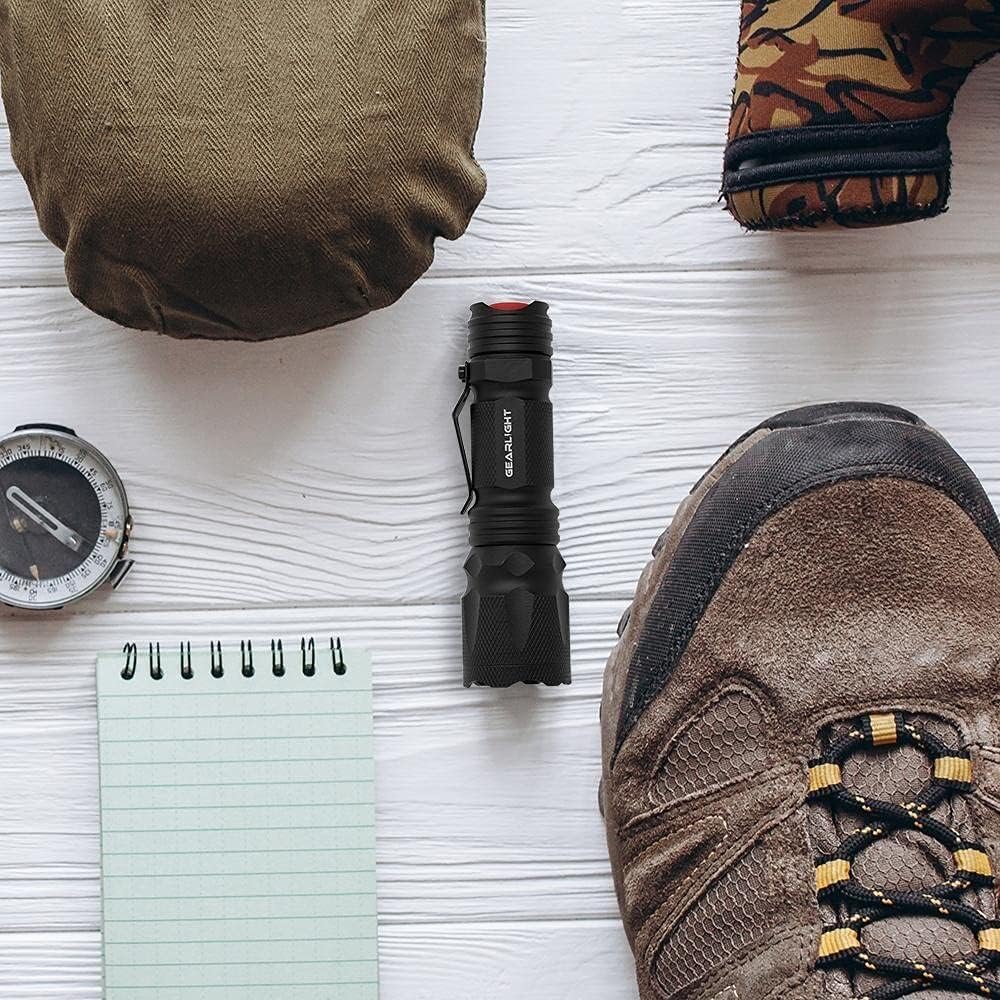 GearLight M3 Mini LED Flashlight - 2 Bright, Small Tactical Flashlights with High Lumens and Pocket Clip for Camping