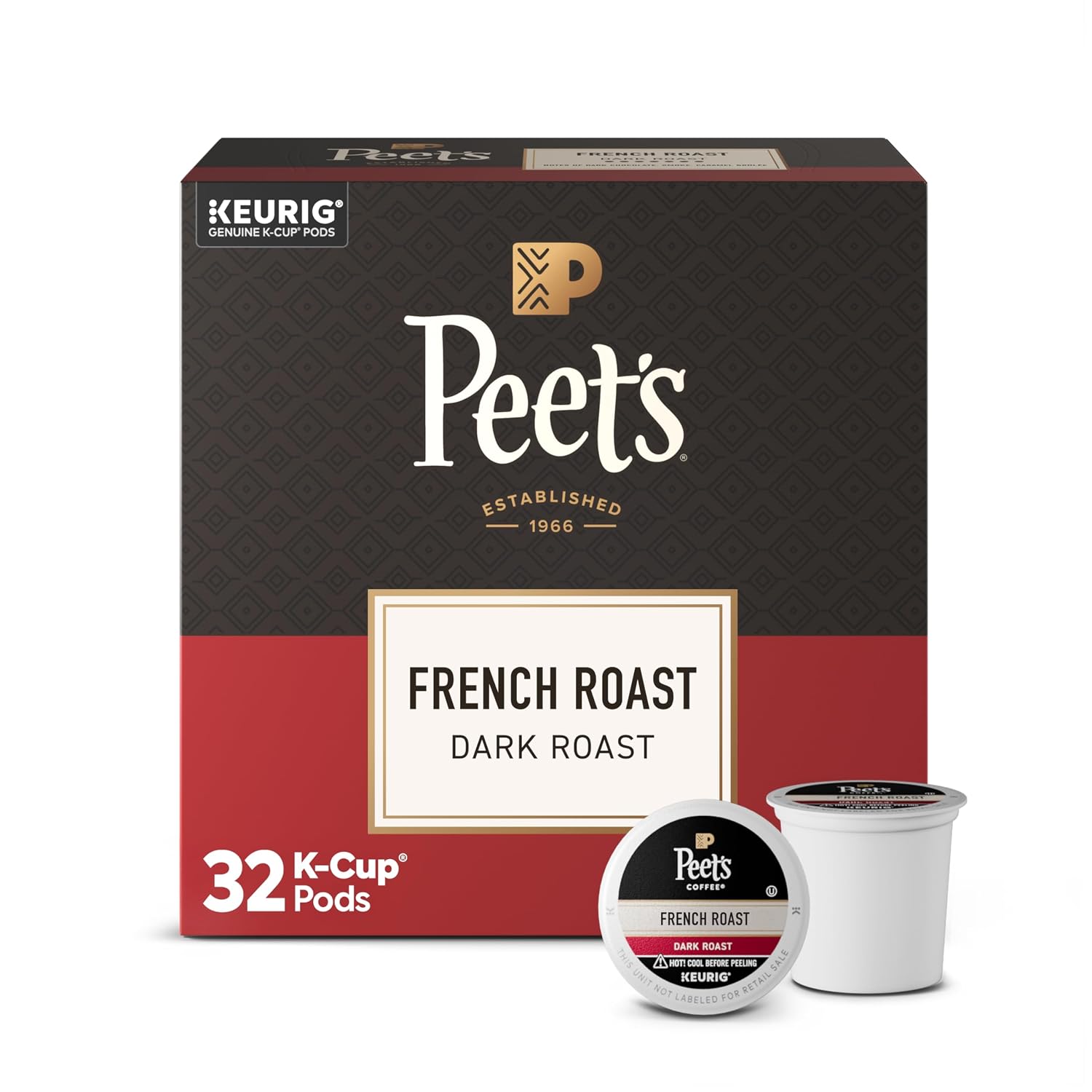 Peet's Coffee, Dark Roast Keurig K-Cup Pods, 100% Arabica Coffee - Major Dickason's Blend 32 Count (1 Box of 32 K-Cup Pods)