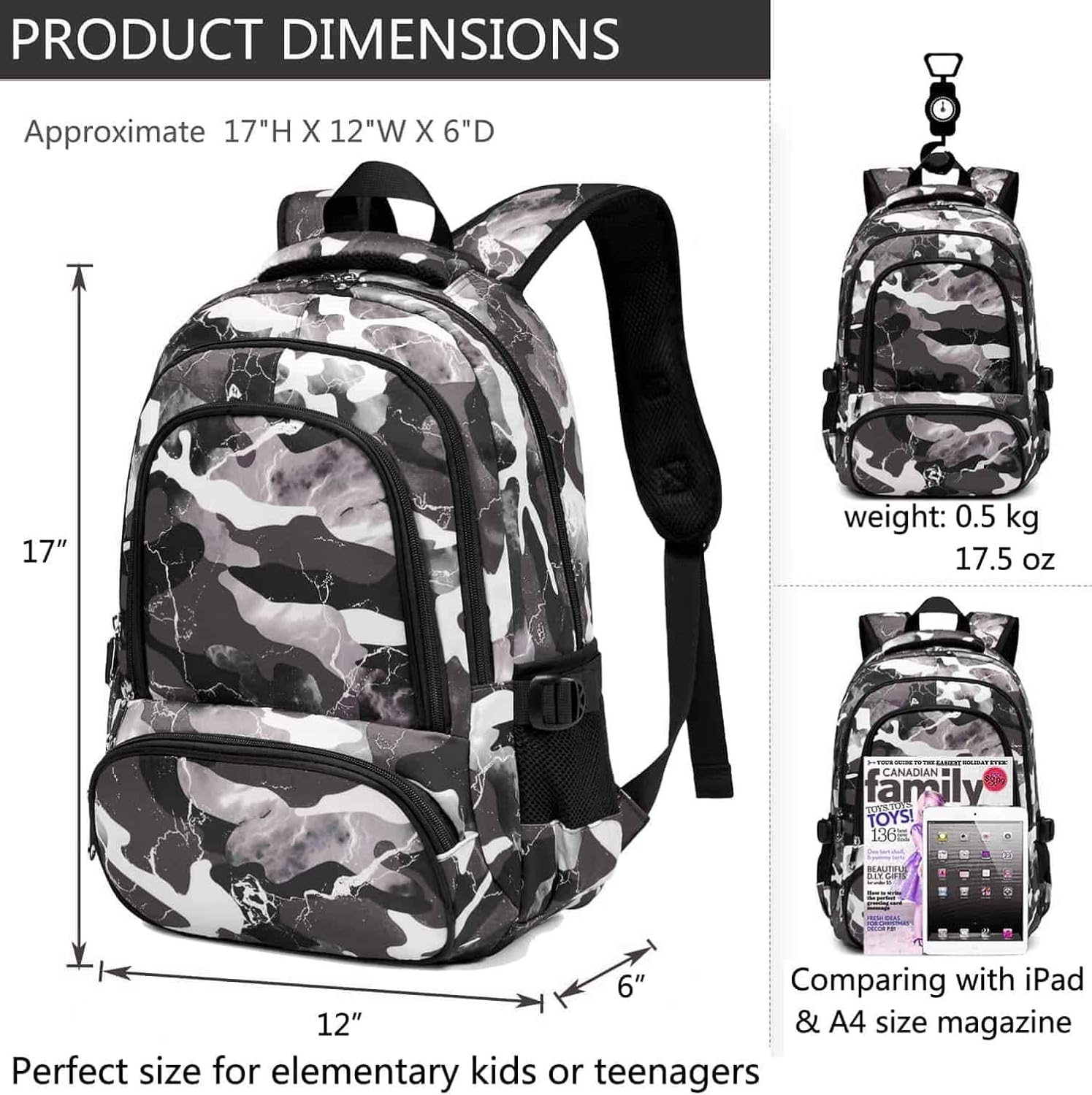 BLUEFAIRY Kids Backpack for Boys Elementary Book Bags Primary Middle School Bookbags for Childs Water Resistant Back to School Gifts Son Mochila