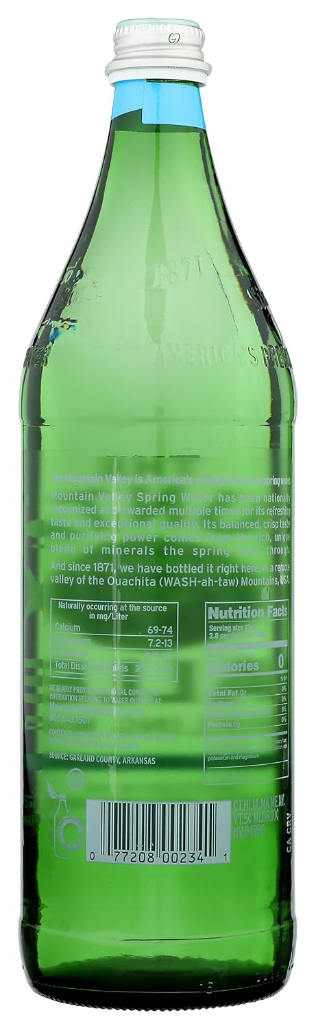 Mountain Valley Water, Water Sparkling Glass, 33.8 Fl Oz