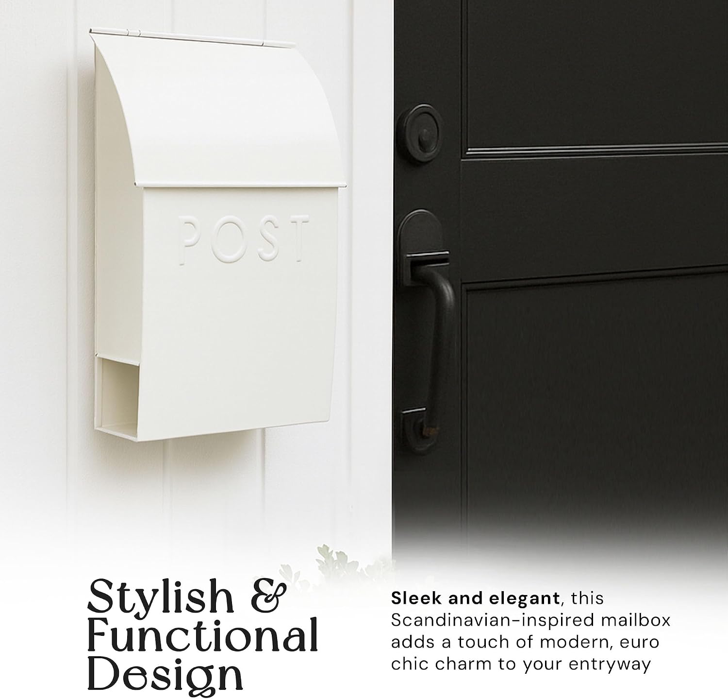 NACH Mailboxes for Outside Wall Mount, 15 x 10 x 4 inches, Red Wall Mounted Mailbox and Newspaper Holder, Waterproof Mailbox for Door - The Milano Mailbox