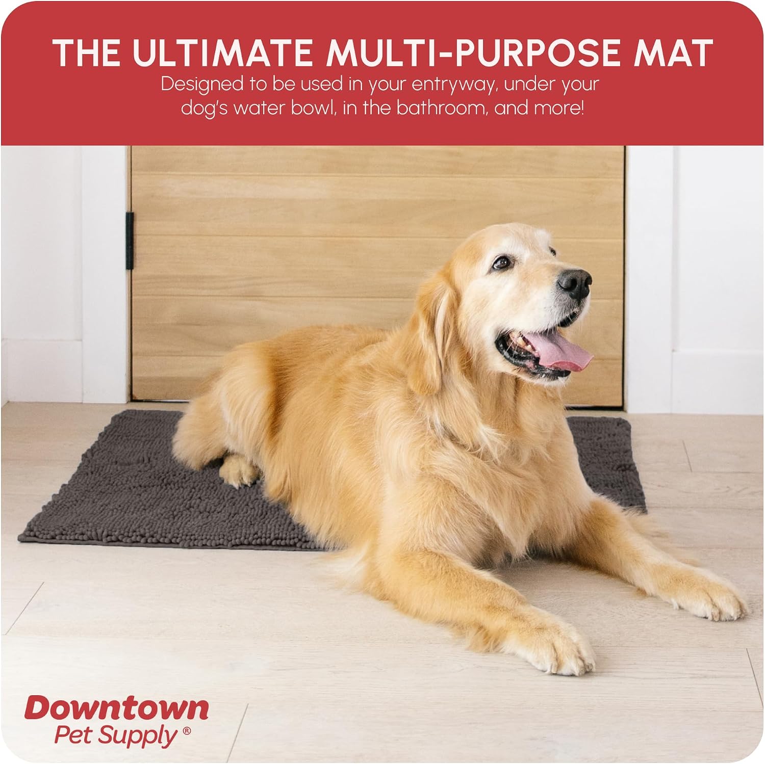 Dog Mud Mat, 31" x 20" Sage – Thick Microfiber Entry Rug for Snow, Mud & Salt – Absorbent, Quick-Dry, Washer-Safe & Non-Slip, Medium