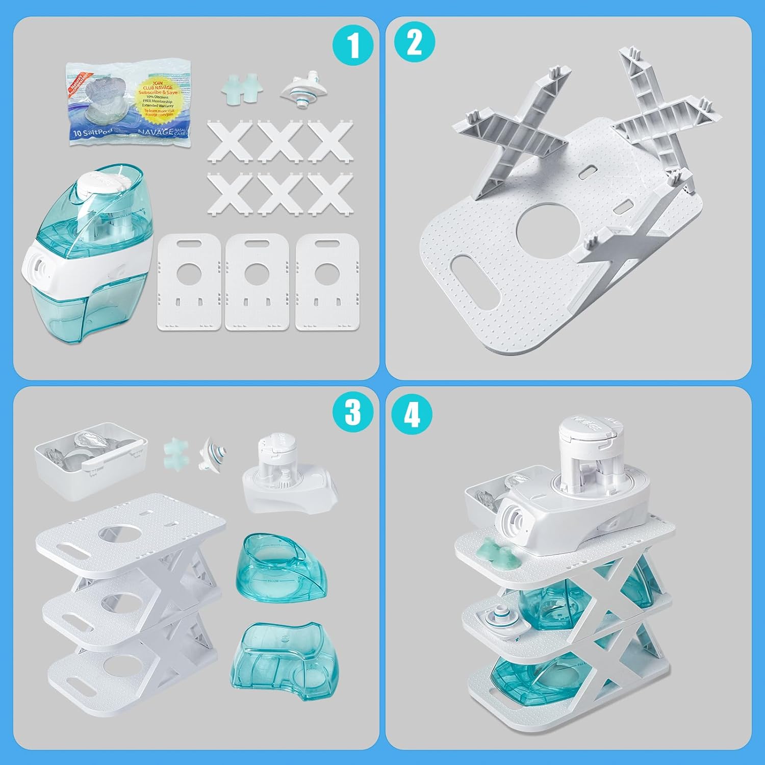 Countertop Caddy 3-Tier Storage Compatible with Navage Nasal Irrigation System