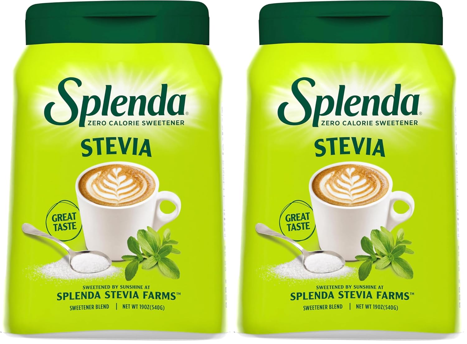 SPLENDA Stevia Zero Calorie Sweetener, Plant Based Sugar Substitute Granulated Powder, 19 oz Jar