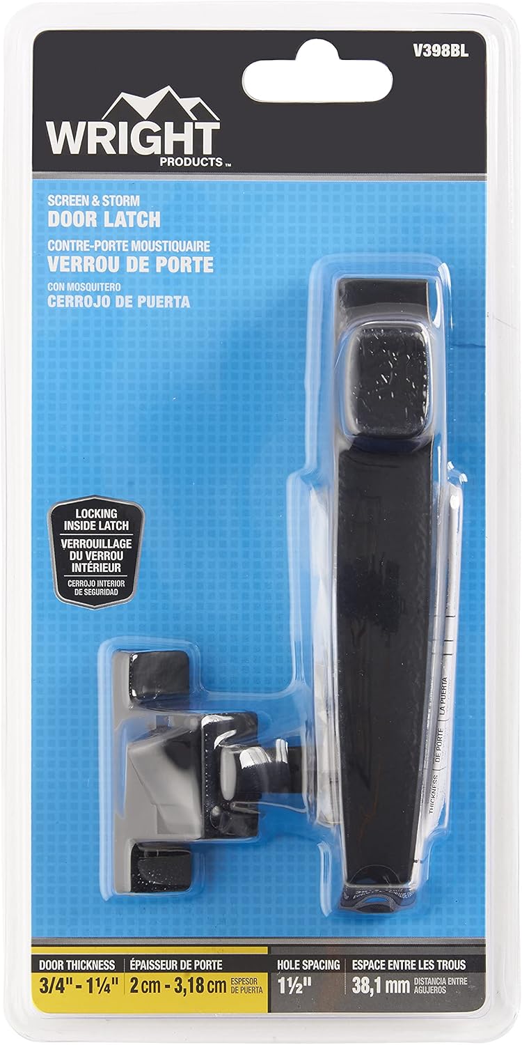 HAMPTON PRODUCTS-WRIGHT V398BL Push Button Latch, Black