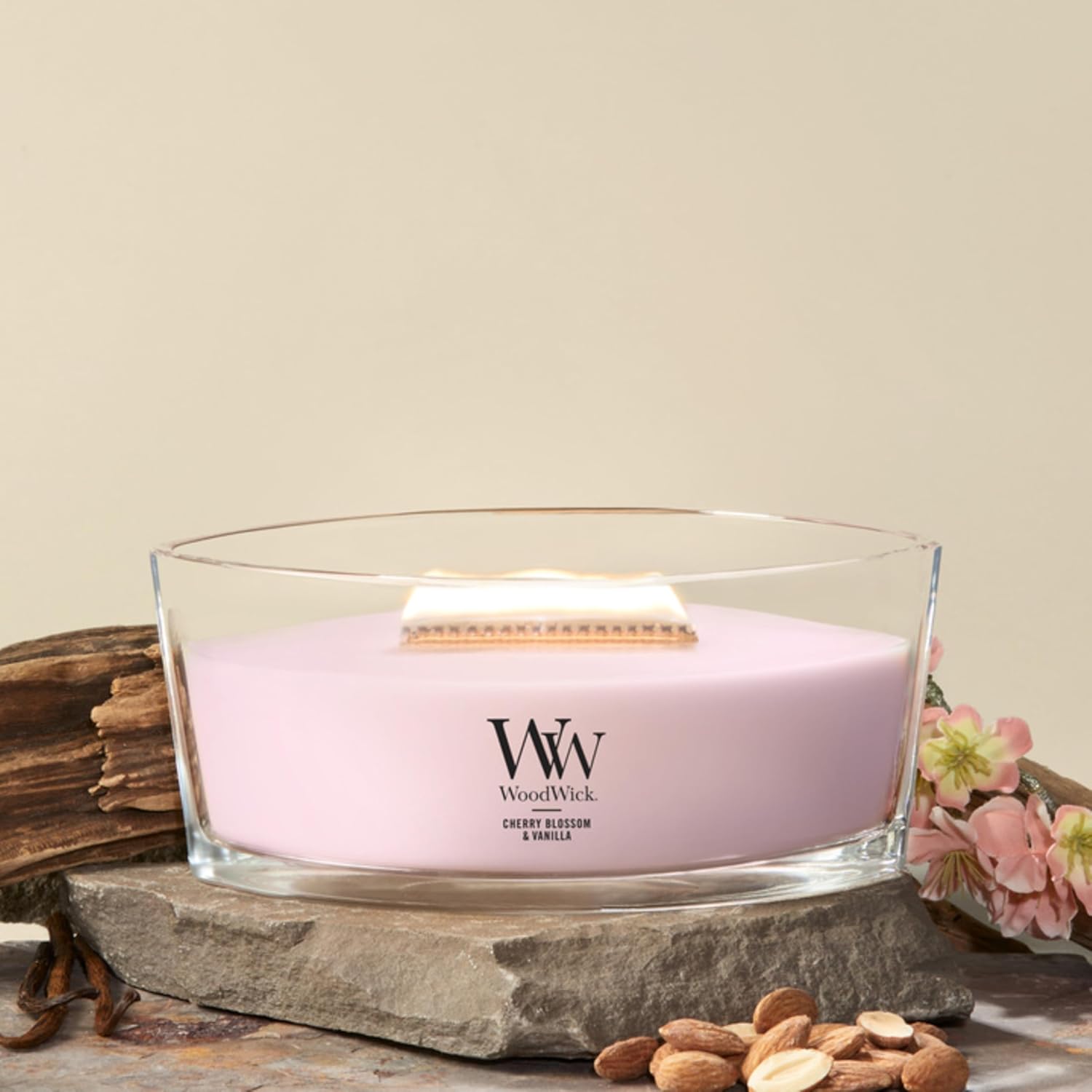 WoodWick Fireside Holiday Candle Gifts for Women and Men, 9.7 oz Medium Hourglass Candle with Crackling Wick
