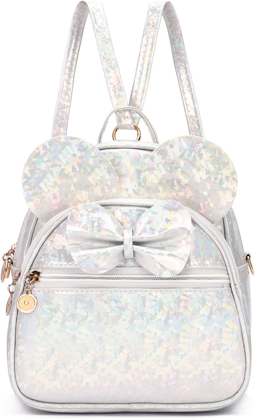 KL928 Girls Mini Backpack Bowknot Polka Dot Cute Small Daypacks Convertible Shoulder Bag Purse for Women
