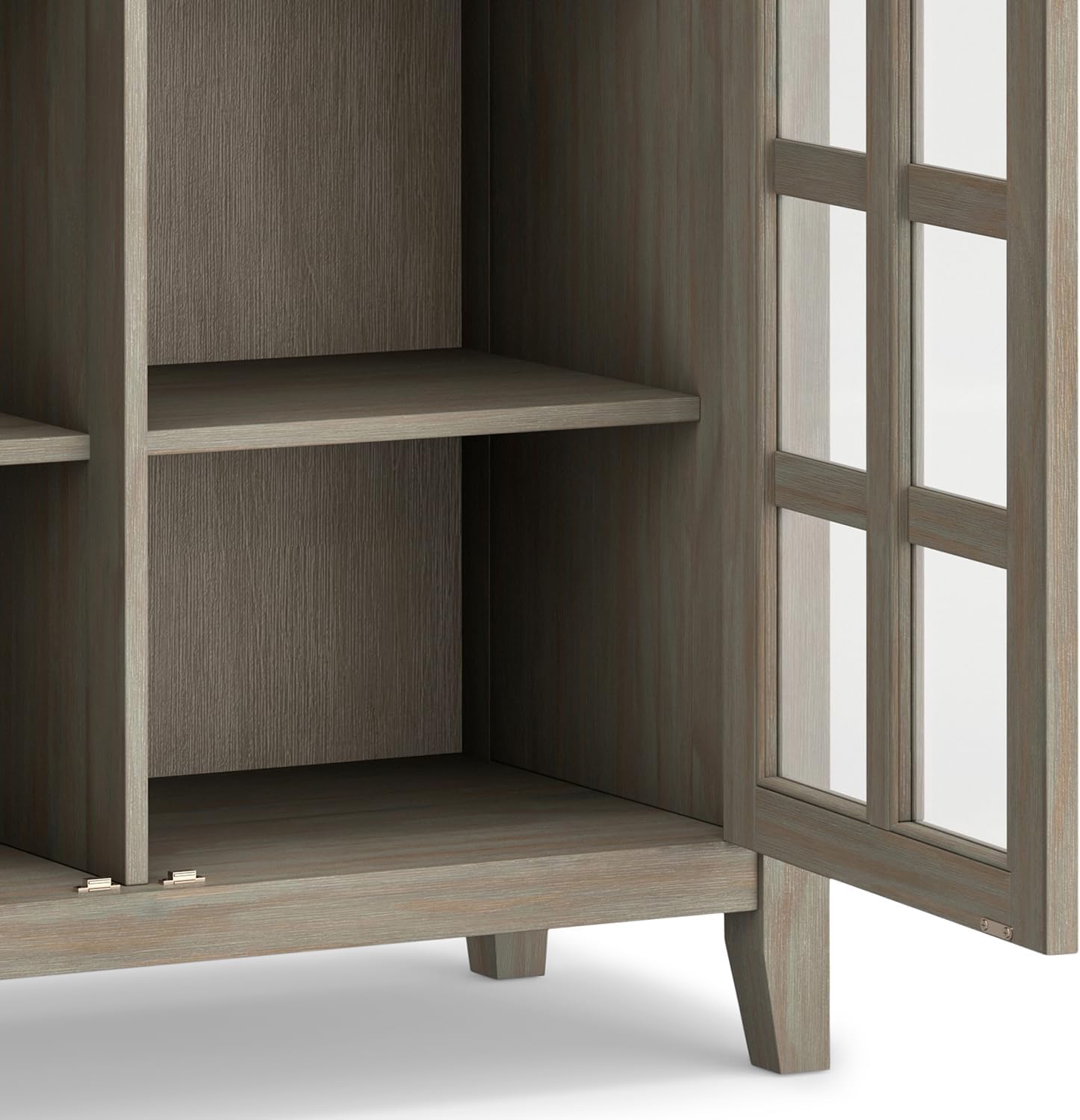 SIMPLIHOME Artisan 30" Wide Solid Wood Cabinet in Russet Brown