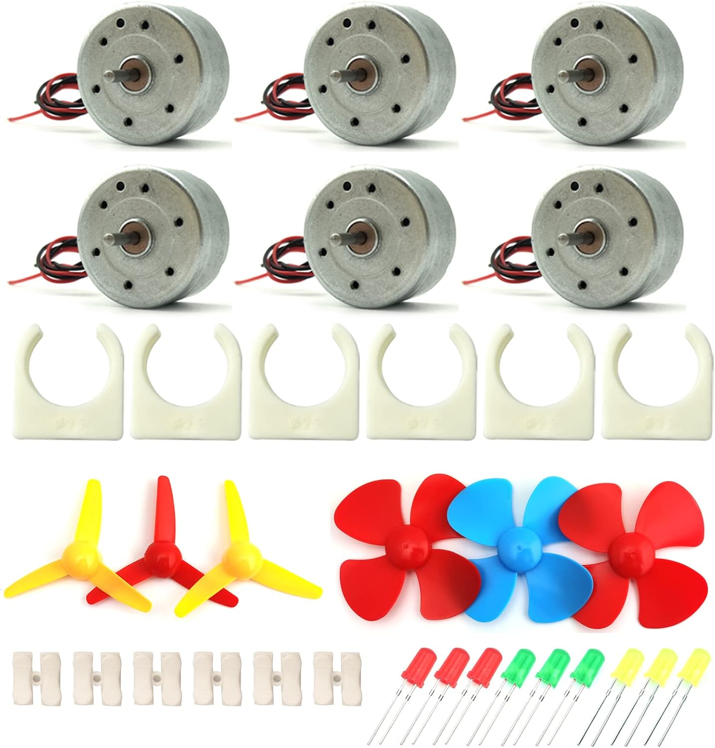 EUDAX Mini Generator Motors 3V-12V DC Motor Electric Motor for DIY Toys Wind Turbine Generator Hand Cranked Power Generator Model (Plastic Motor