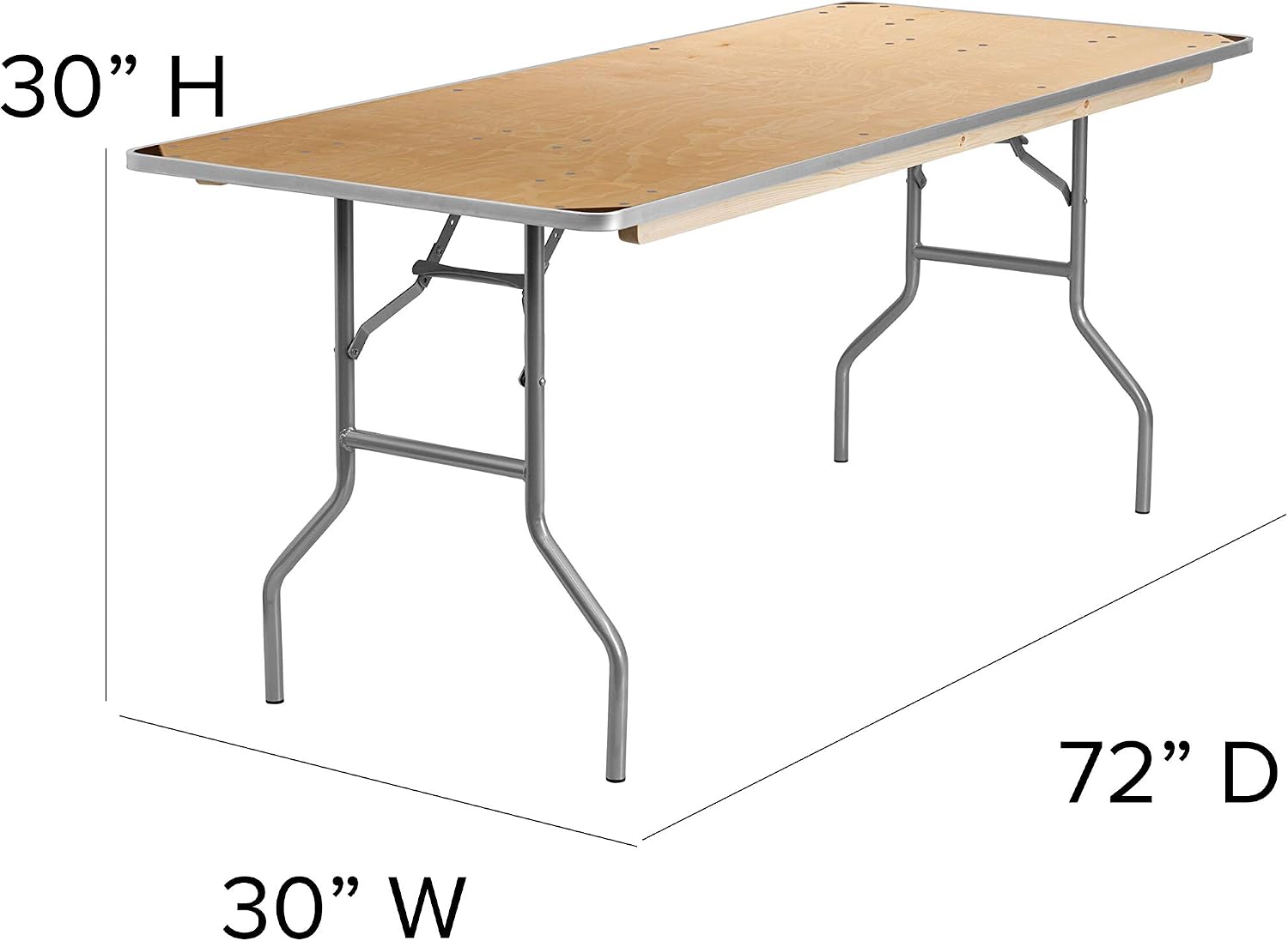 Flash Furniture 6 ft Metal Folding Rectangular Banquet Table | Metal Edges
