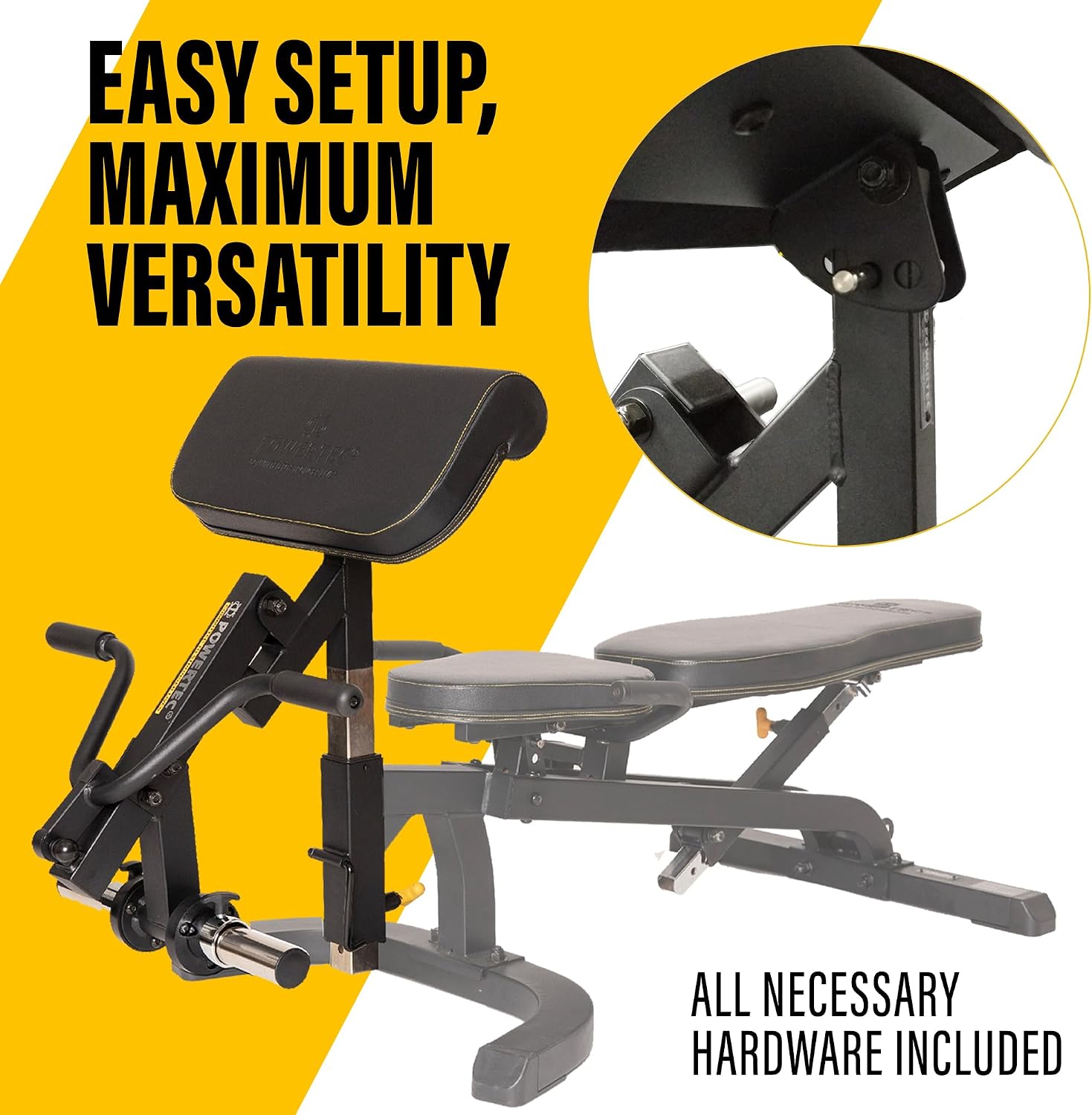 Powertec Fitness Workbench Curl Weight Machine Attachments