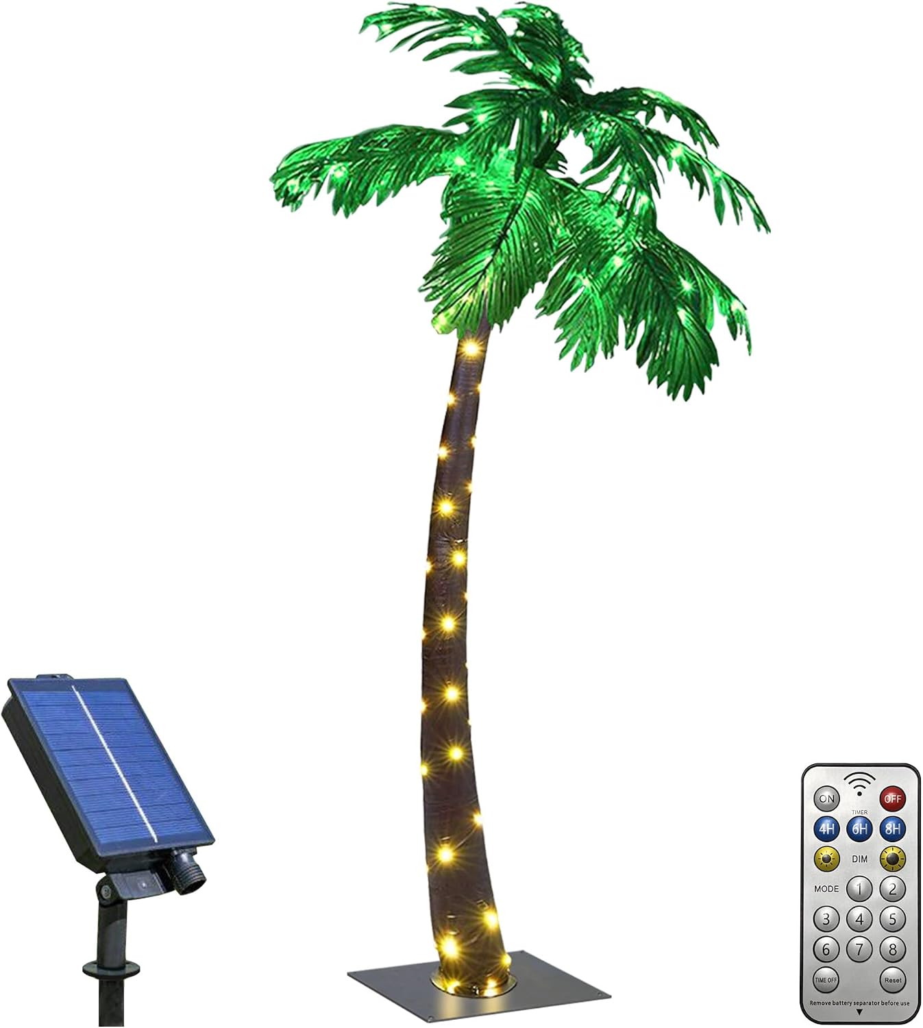 Lightshare 7 Feet Palm Tree 152LED Lights Artificial Fake Tree Decoration for Tiki Bar Outside Patio Porch Pool Christmas Nativity