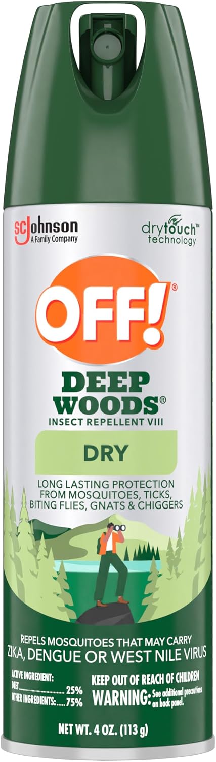 OFF! Deep Woods Insect Repellent Aerosol, Dry, Non-Greasy Formula, Bug Spray with Long Lasting Protection from Mosquitoes and Ticks, 4 Oz, (Pack of 2)