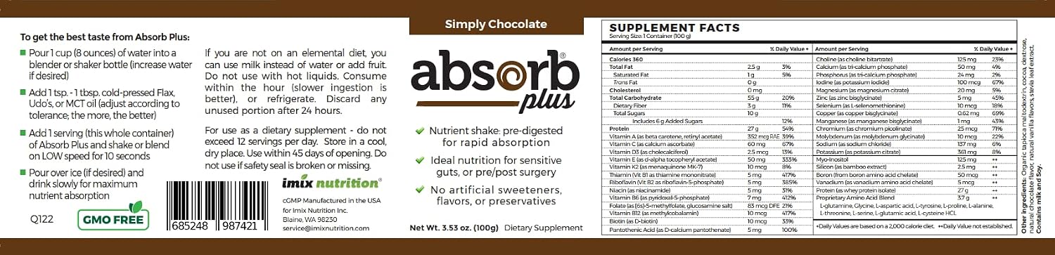 Isolate Protein - Diet Supplement for Improved Gut Health, Extra Nutritional Support, Non-GMO, Gluten-Free, Lactose-Free, Casein-Free (2.2 Lbs, Simply Vanilla)