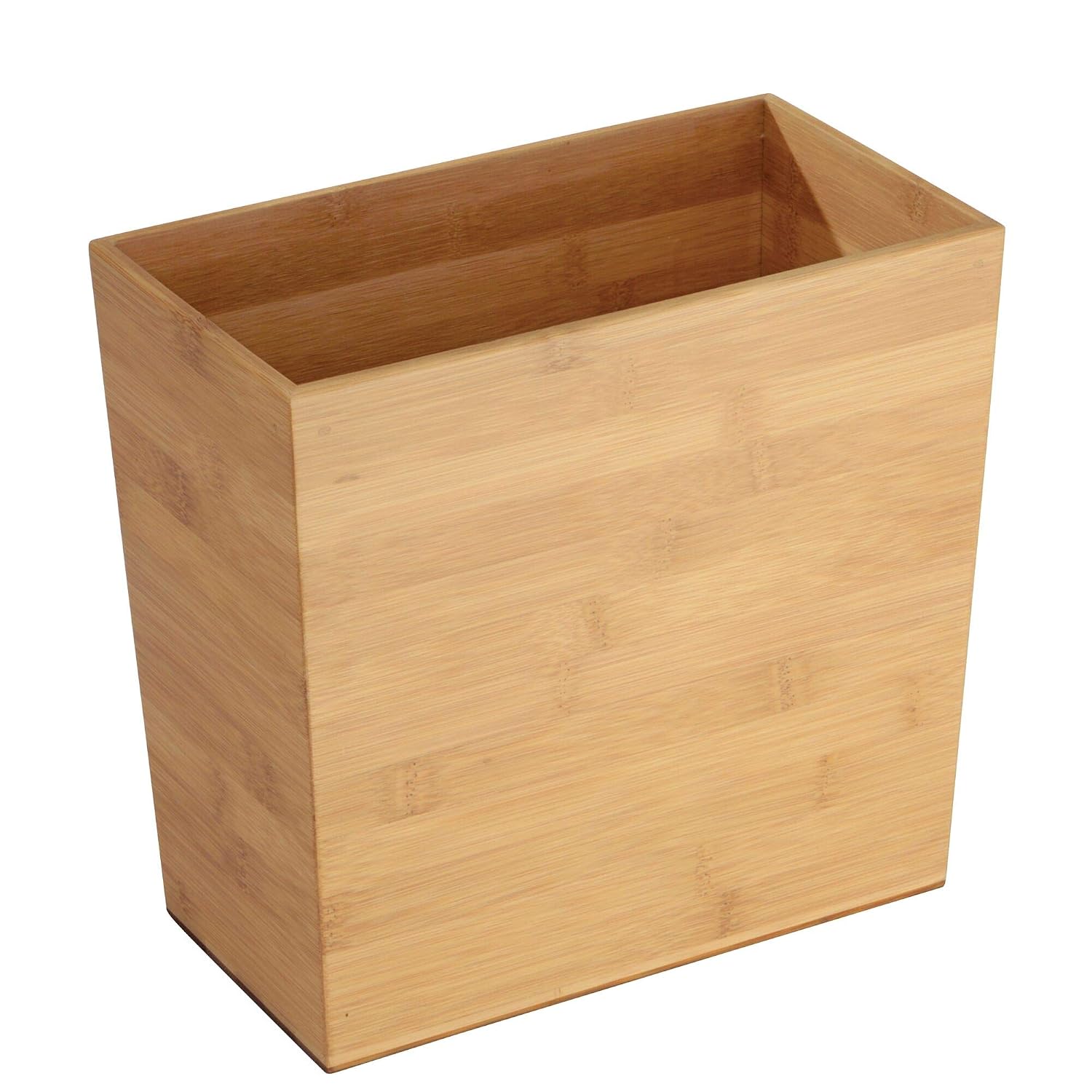 iDesign Rectangular Bamboo Waste Basket, The Formbu Collection – 10.5" x 5.75" x 10”, Natural Wood Finish | Natural Wood Finish