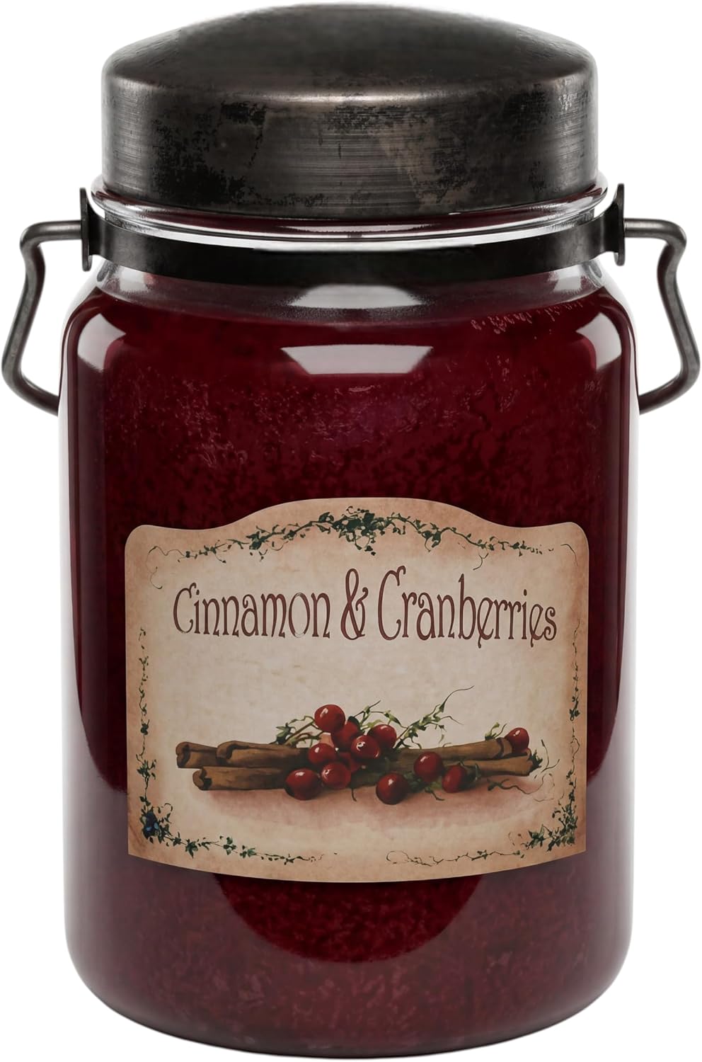 McCall’s Candles | Hot Buttered Rum | 26 oz Scented Candle | USA-Poured | Vintage Rustic Jar with Carrying Handle | Warm Buttery Spiced Rum Fragrance