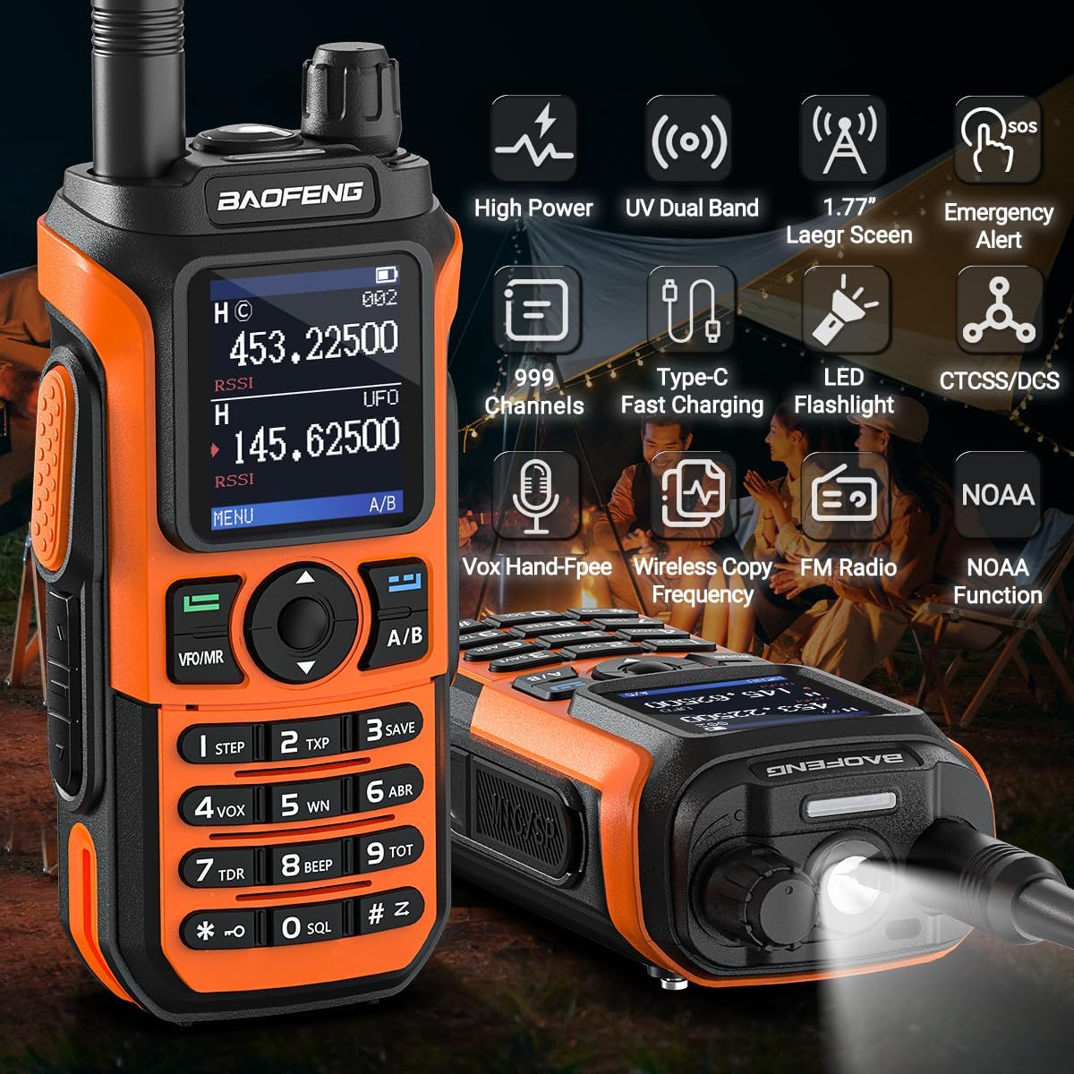 2 Pack BaoFeng UV-21R (Upgrade of UV-5R) Ham Radio Handheld Long Range Walkie Talkies UHF VHF Dual Band 2-Way Radio Full Kit with Type-C Cable