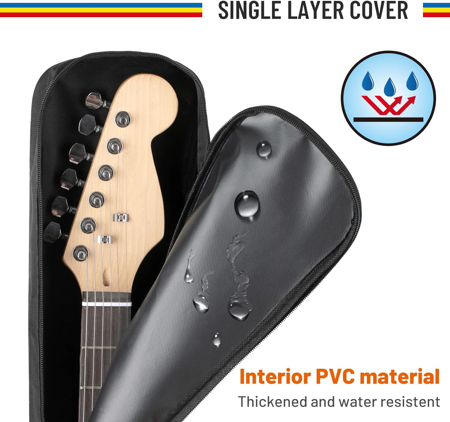 CAHAYA Electric Guitar Bag Gig Bag 6mm Padding Padded Backpack with Reflective Bands Soft Guitar Case Black CY0225